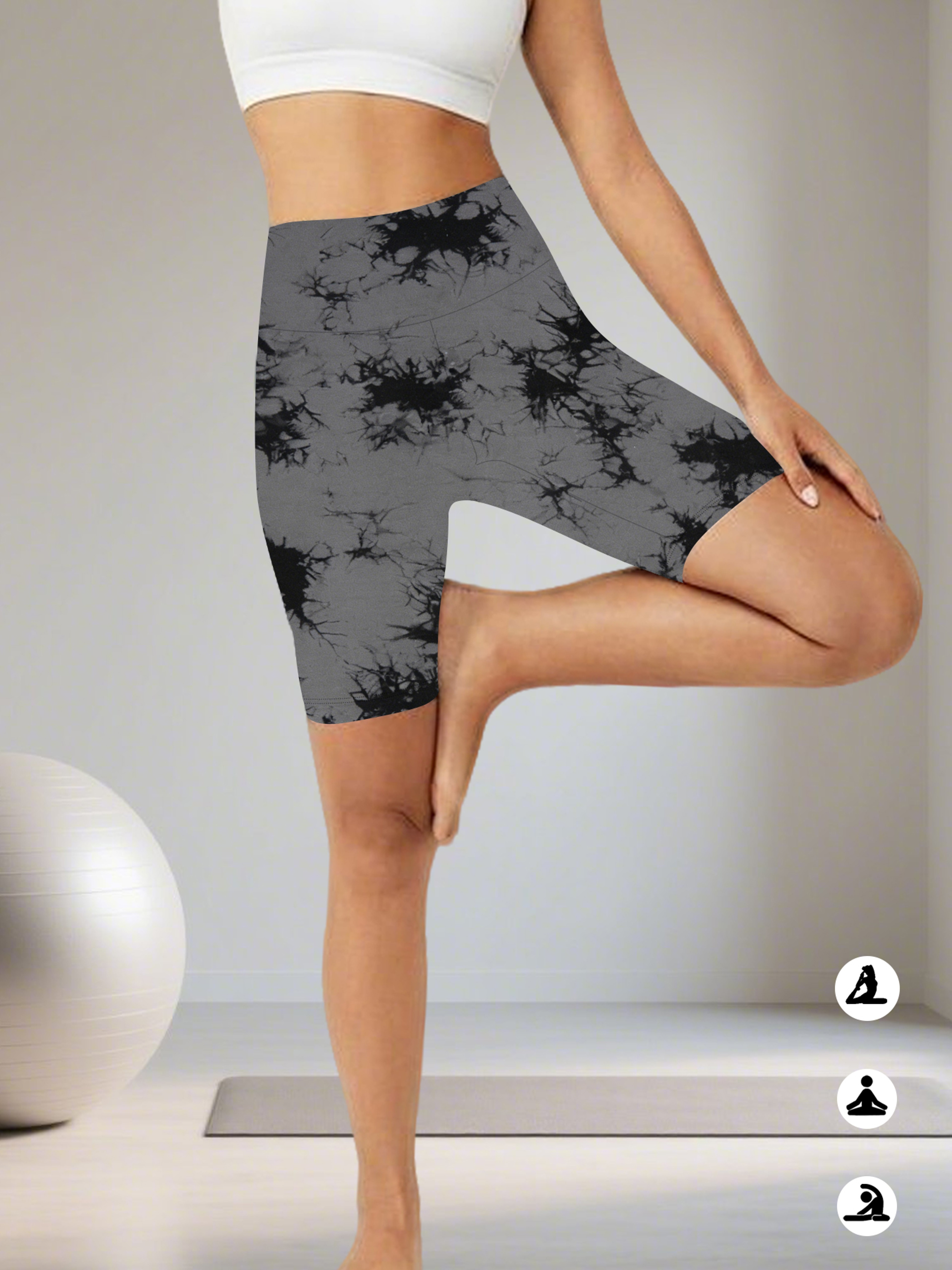 Womens High Waisted Tie Dye Biker Shorts For Yoga Running And Gym Workouts 7