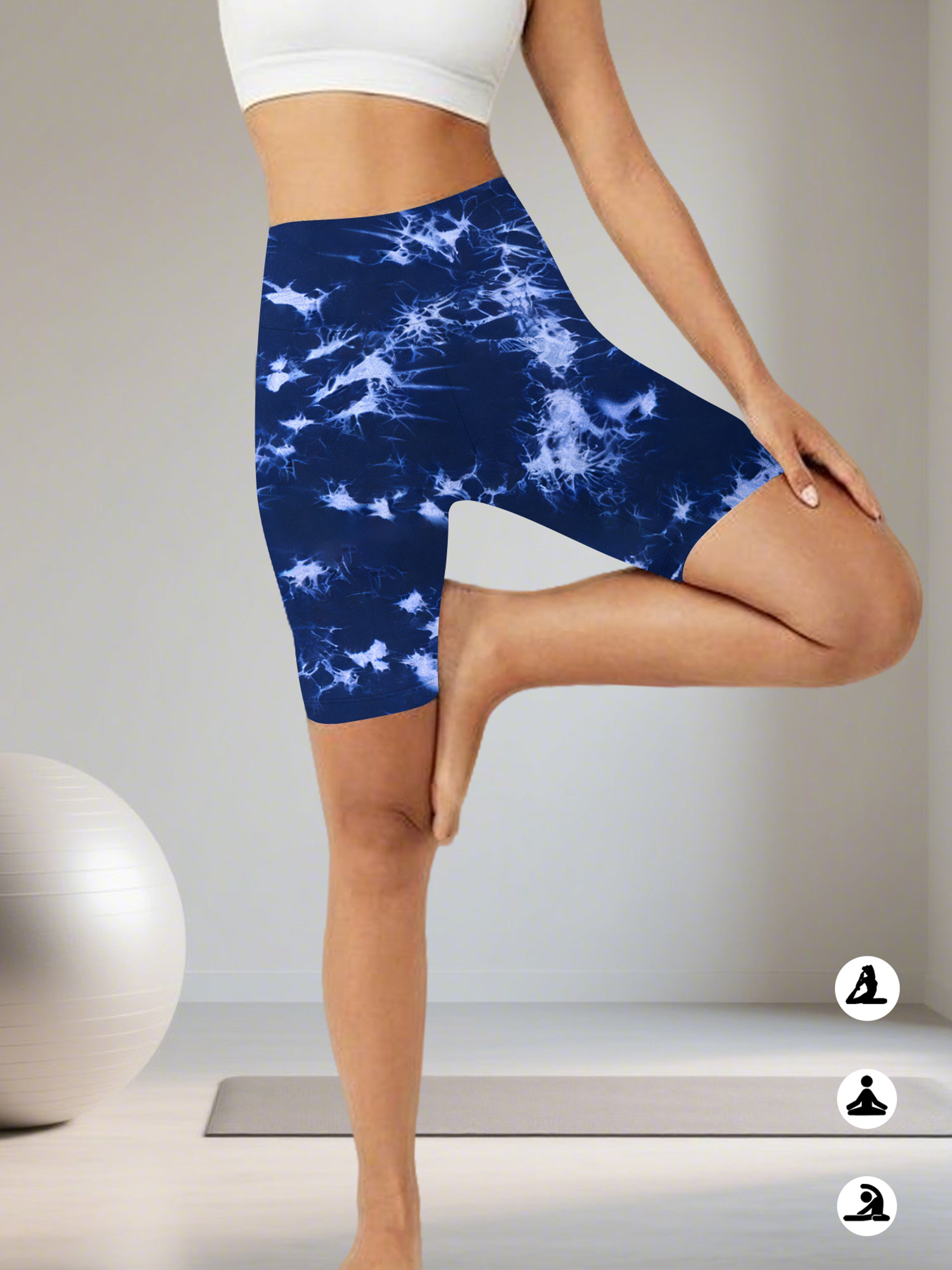 Womens High Waisted Tie Dye Biker Shorts For Yoga Running And Gym Workouts 9