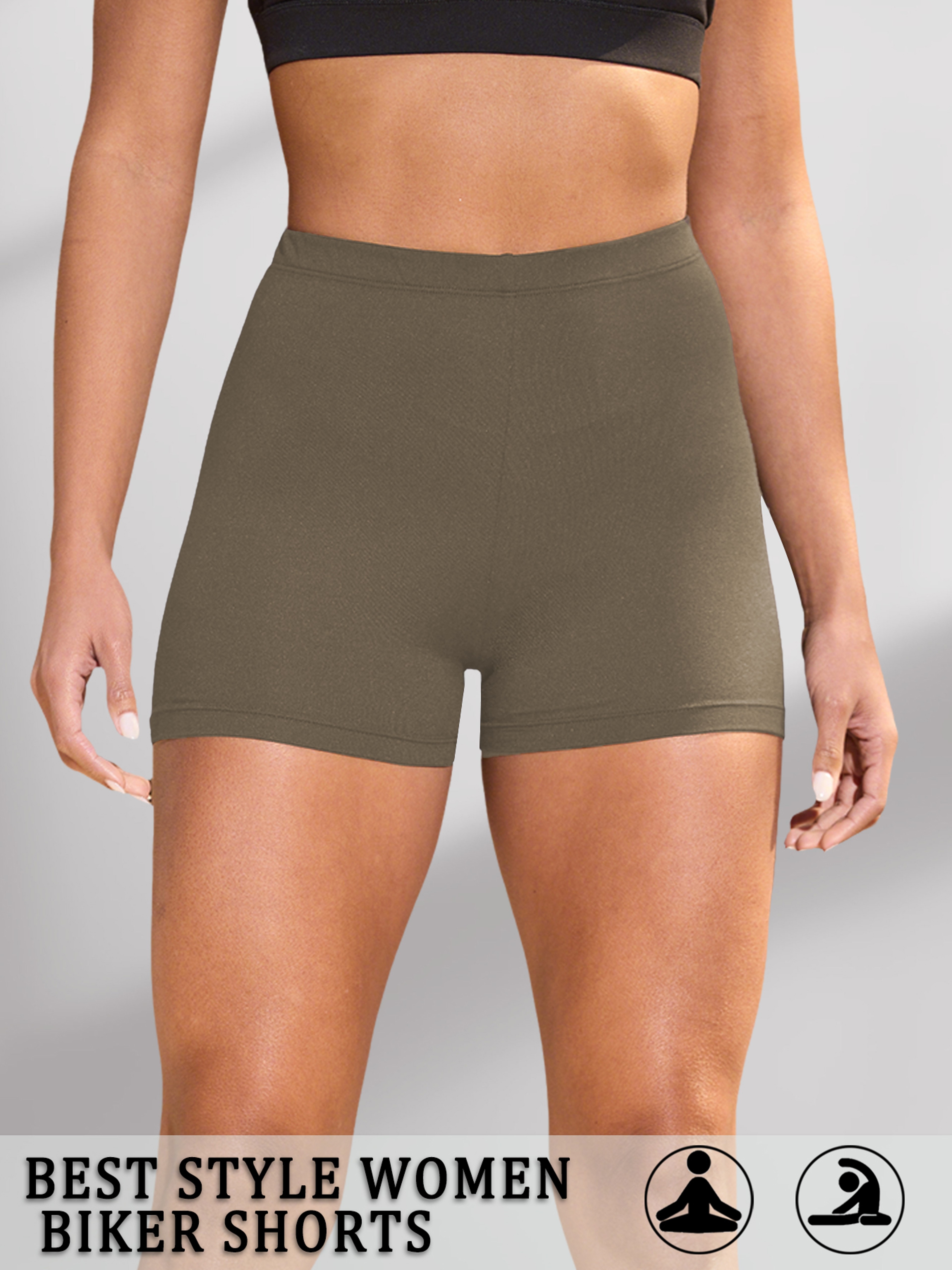 Womens High Stretch Biker Shorts With Soft Knit Fabric For Yoga And Running 0