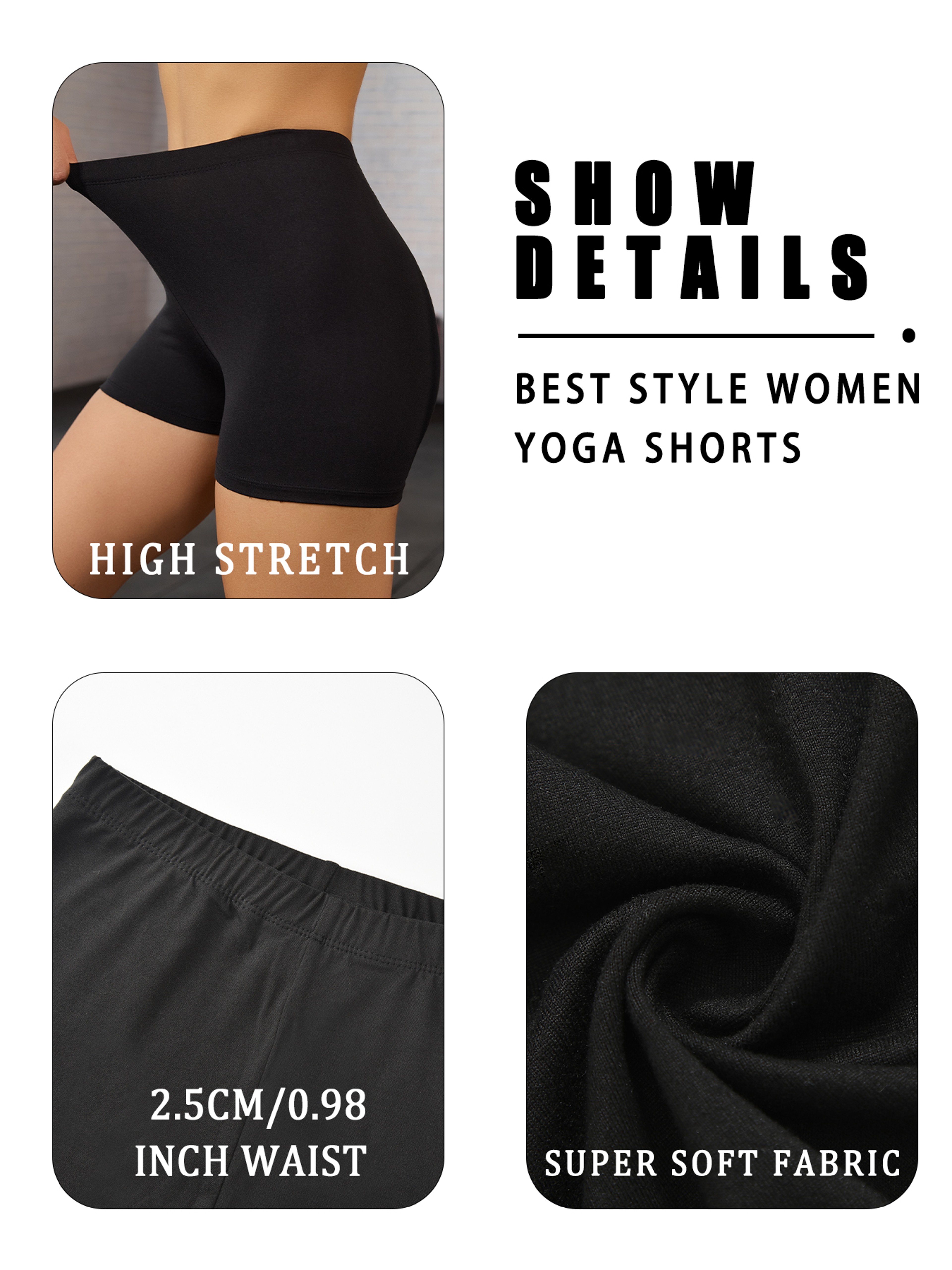 Womens High Stretch Biker Shorts With Soft Knit Fabric For Yoga And Running 3