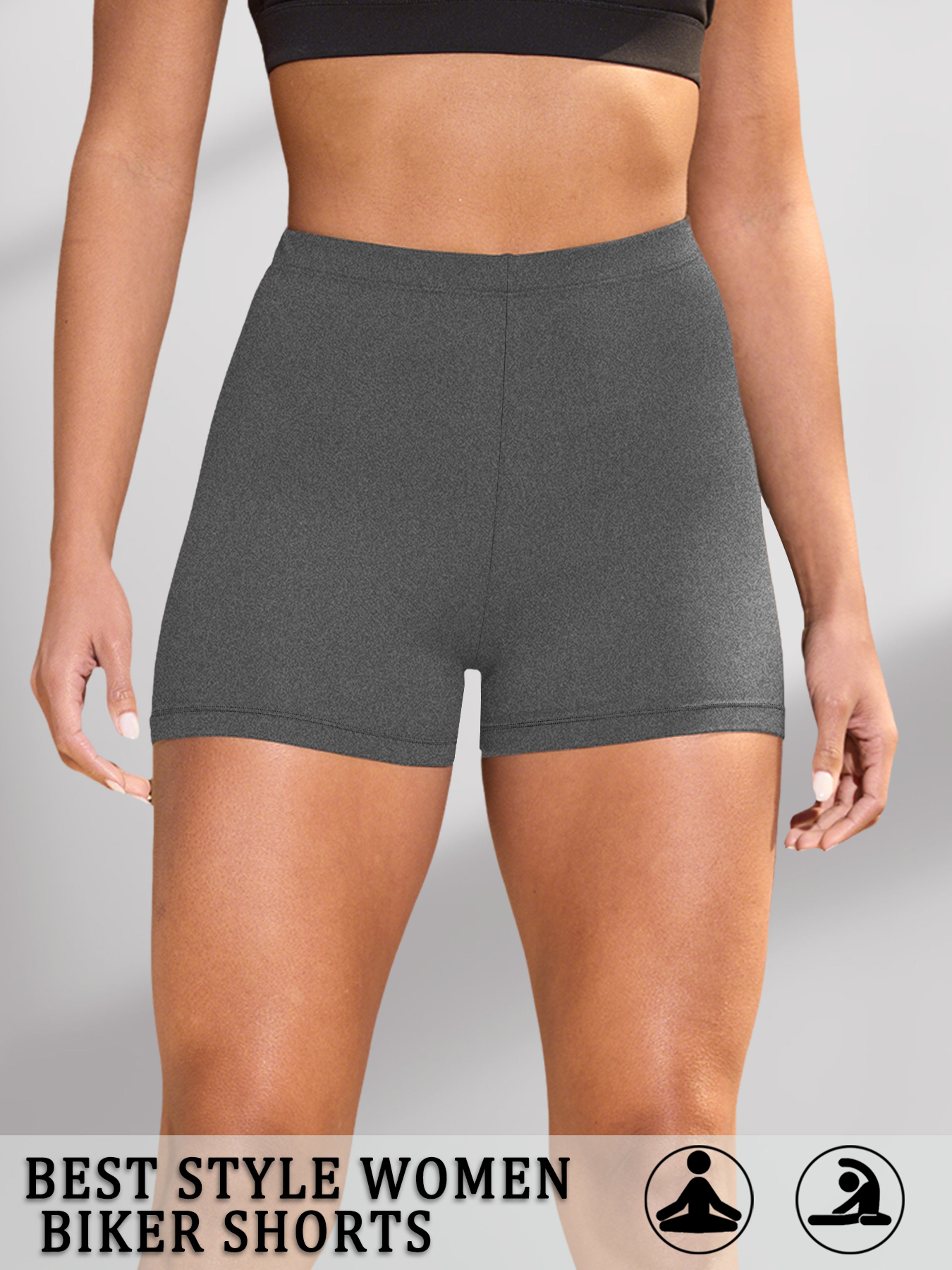 Womens High Stretch Biker Shorts With Soft Knit Fabric For Yoga And Running 6