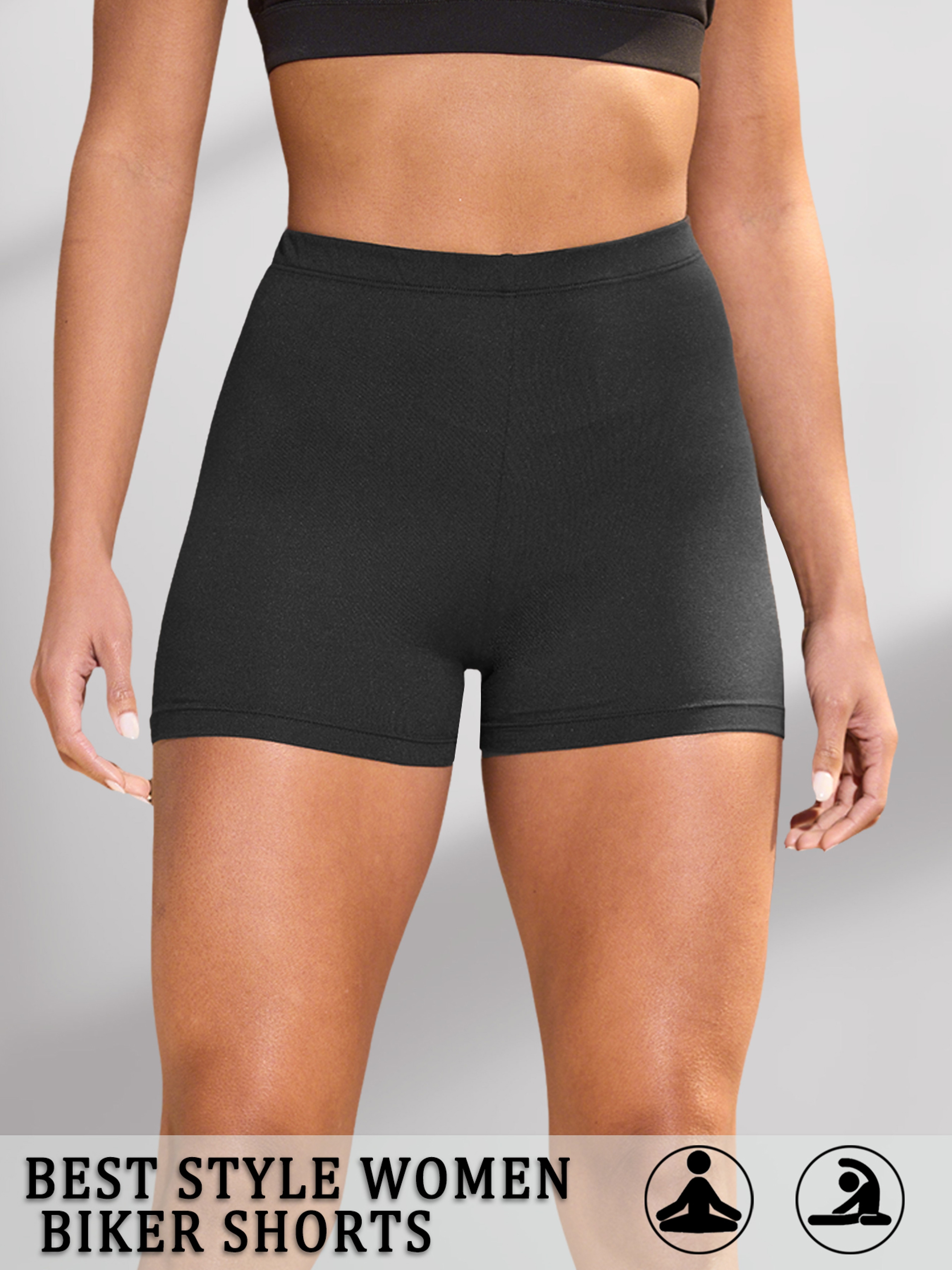 Womens High Stretch Biker Shorts With Soft Knit Fabric For Yoga And Running 5
