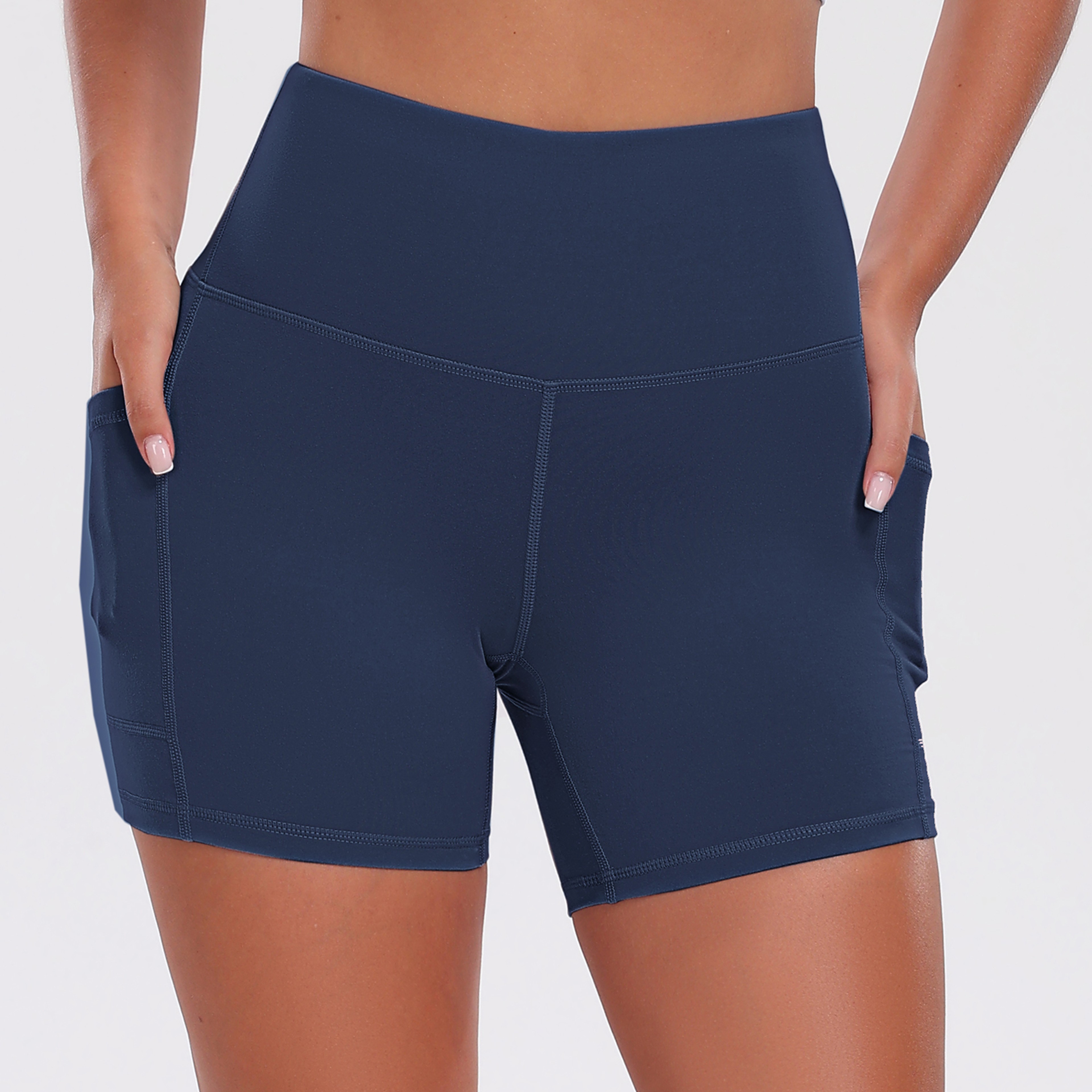Womens High Waisted Workout Shorts with Pockets for Yoga and Cycling – view 2