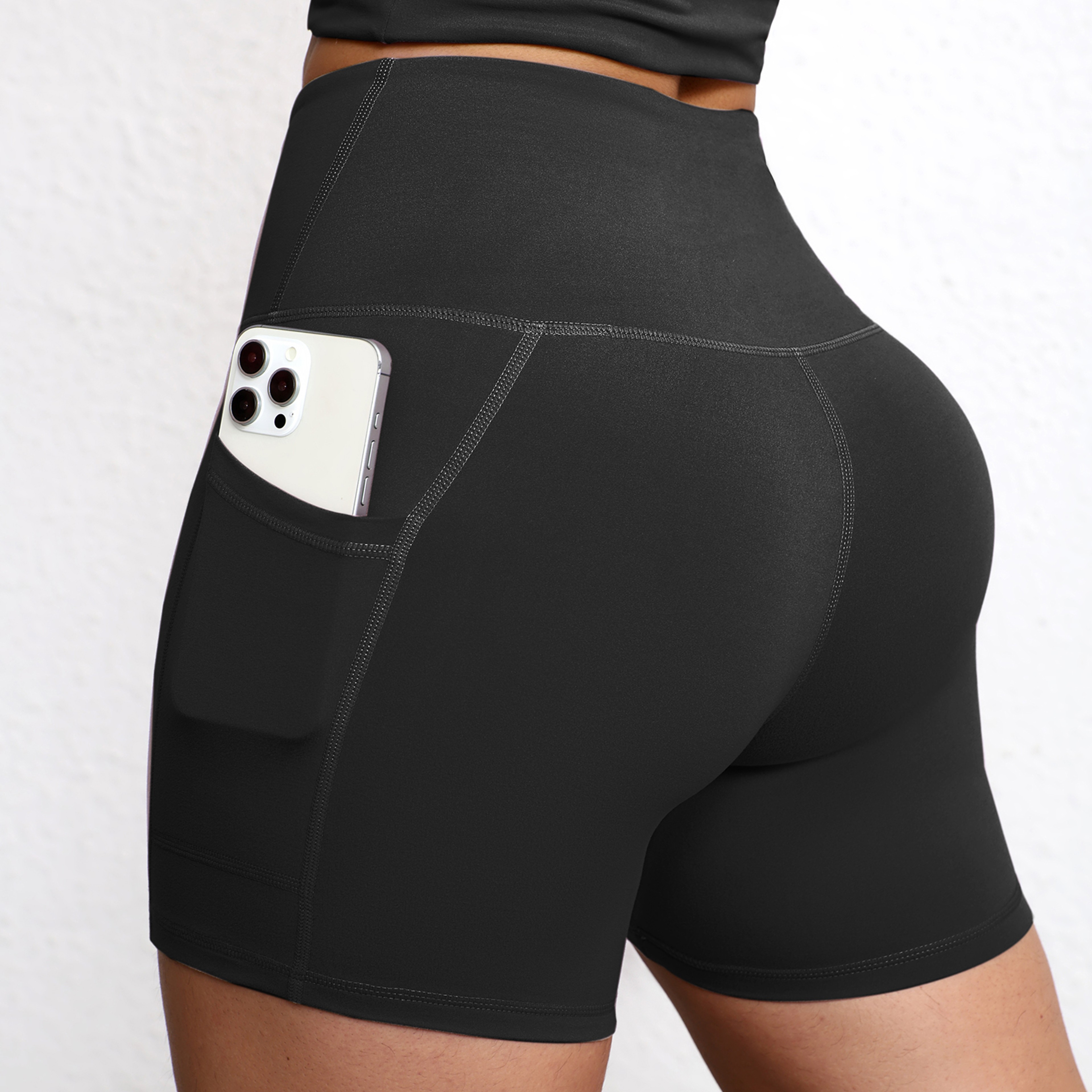 Womens High Waisted Workout Shorts with Pockets for Yoga and Cycling – view 6