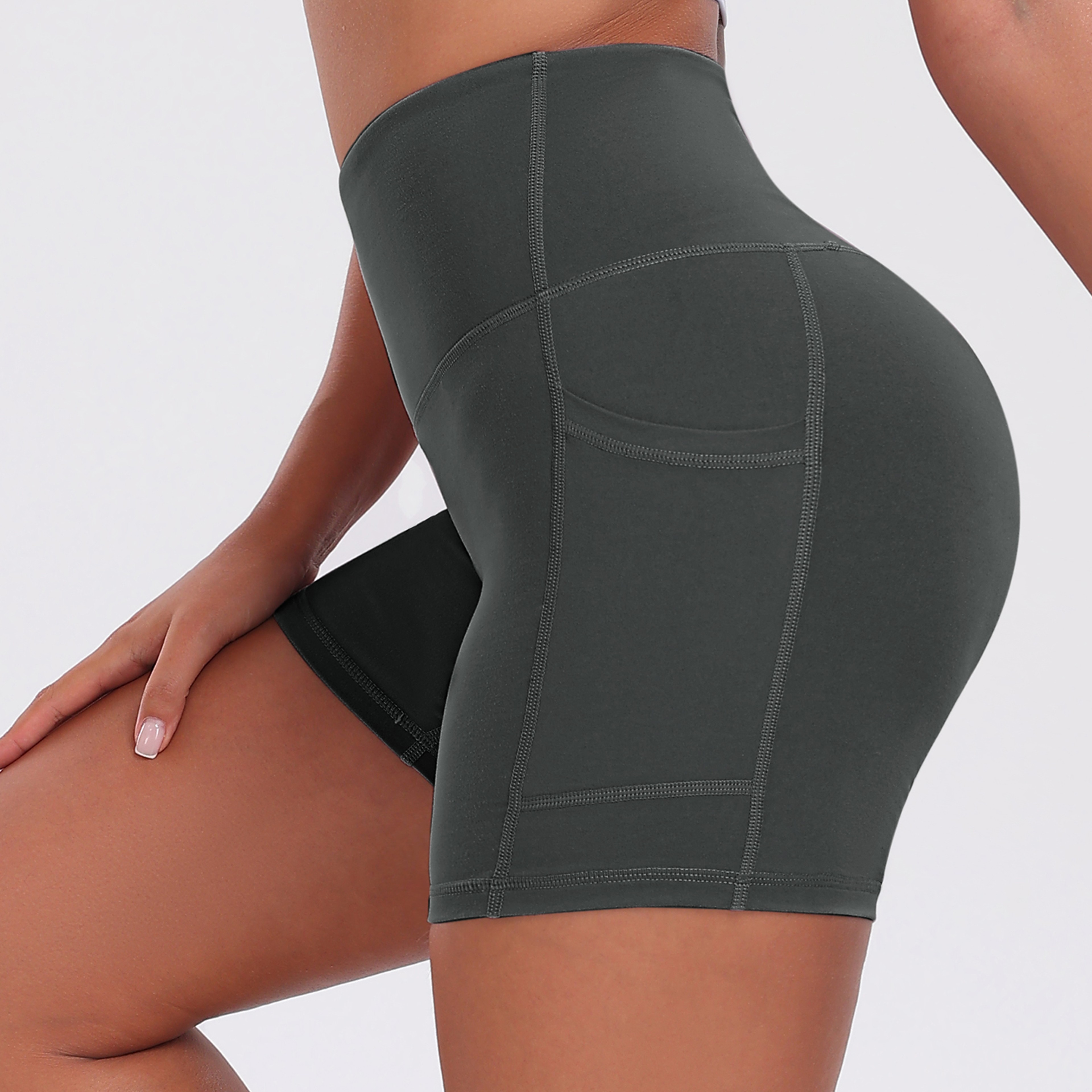 Womens High Waisted Workout Shorts with Pockets for Yoga and Cycling – view 7