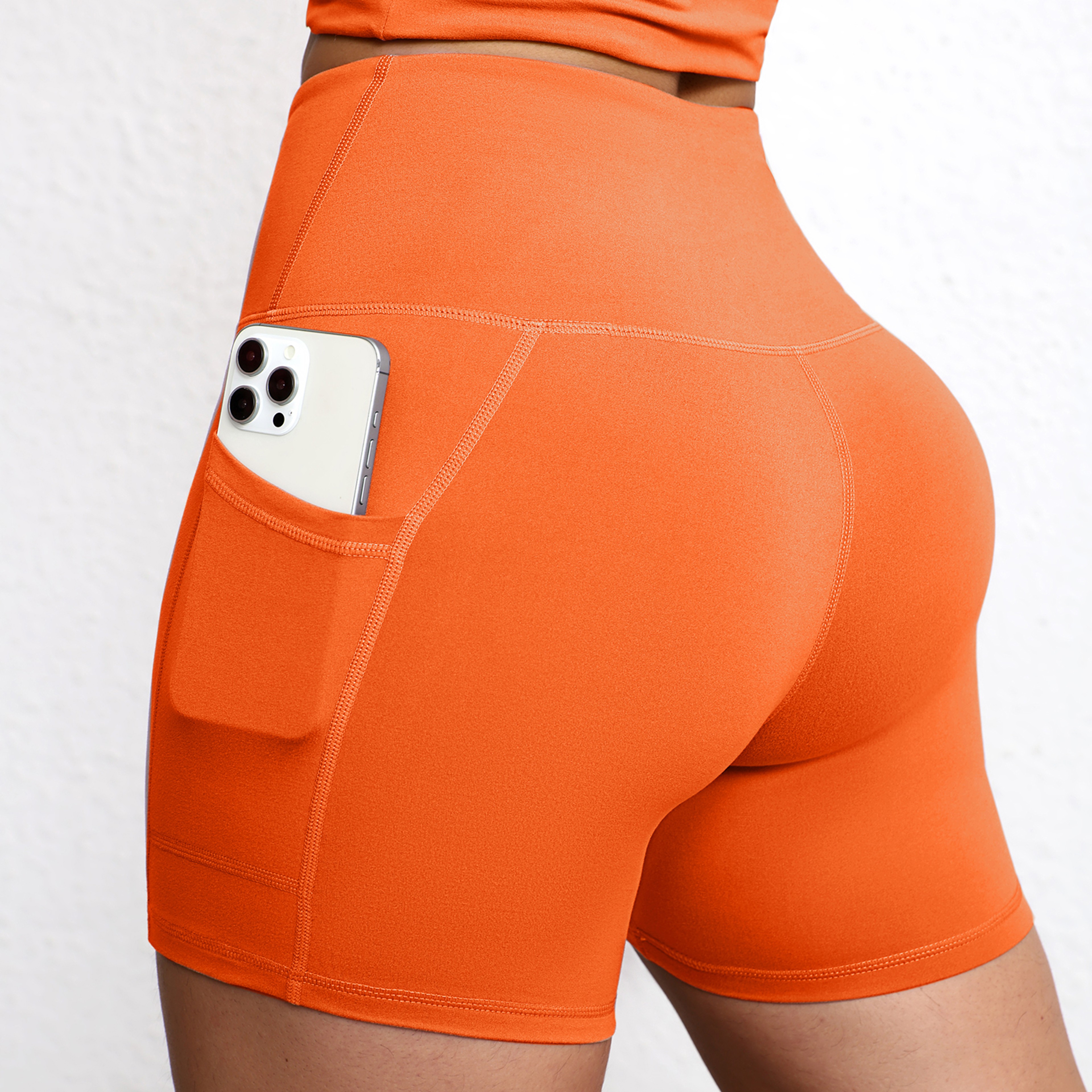 Womens High Waisted Yoga Shorts with Pockets for Running and Gym Workouts – view 19