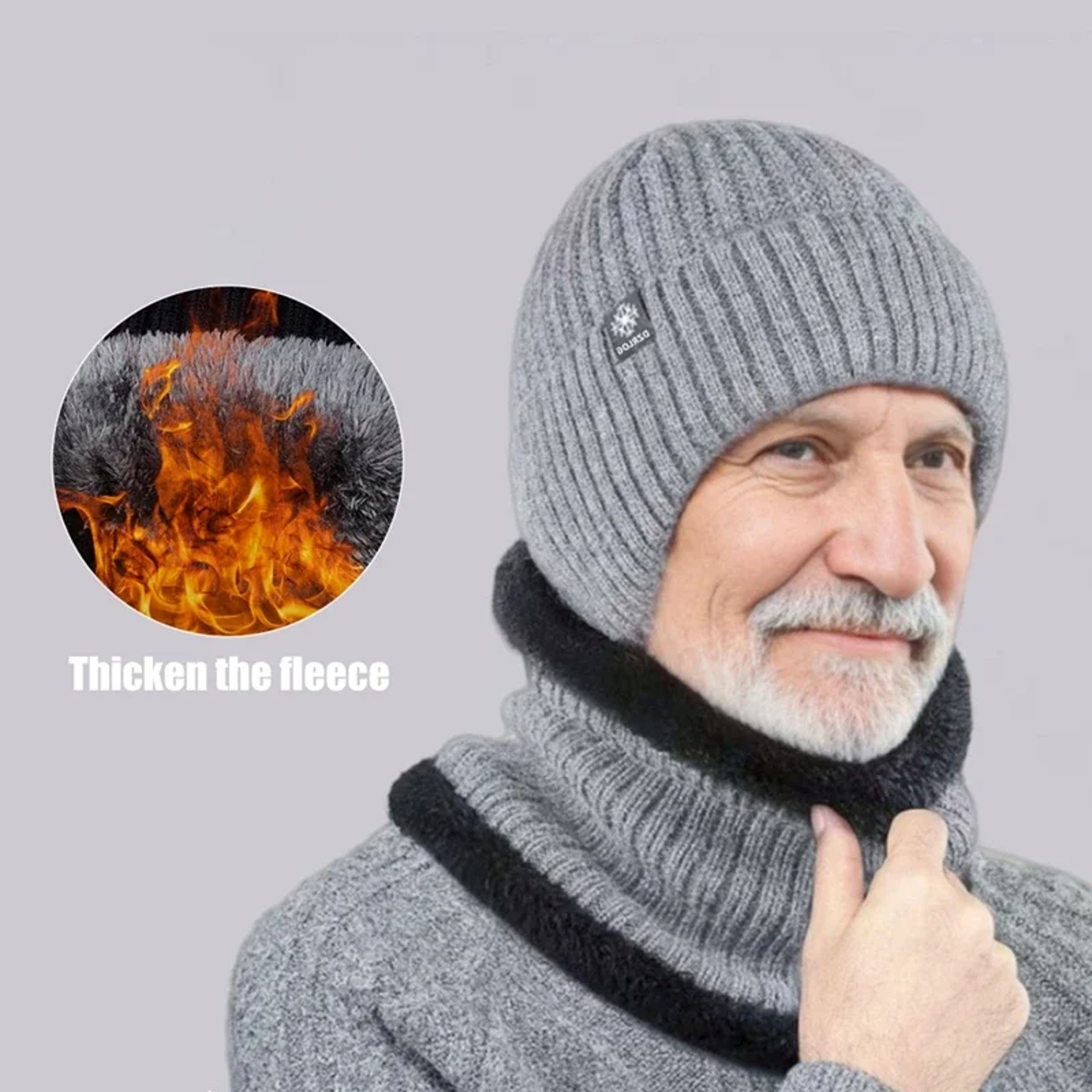 Unisex Winter Knit Bomber Hat with Warm Ear and Neck Coverage – view 6