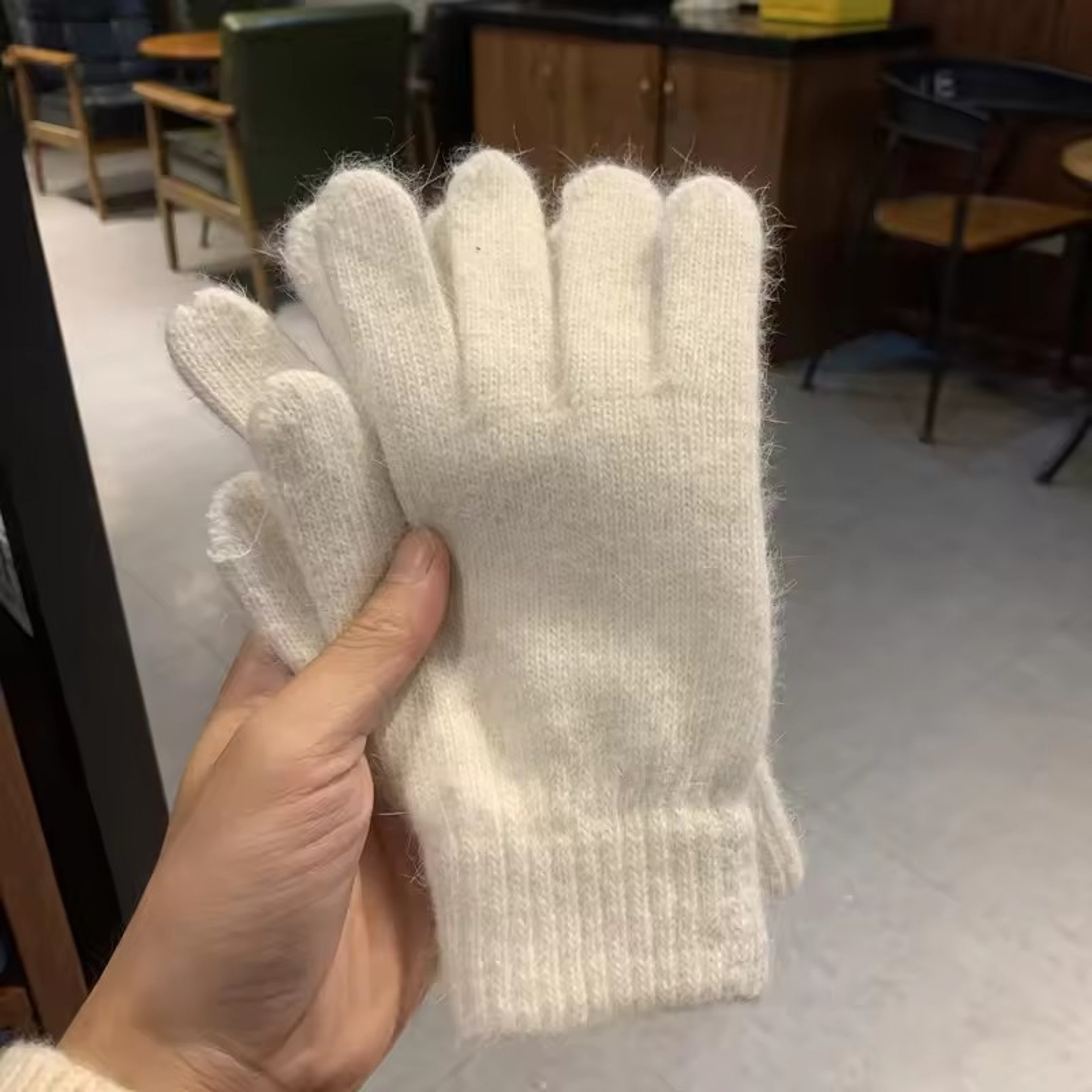 Unisex Winter Knit Gloves Thick Warm Full Finger Stretch Gloves for Outdoor Activities – view 12