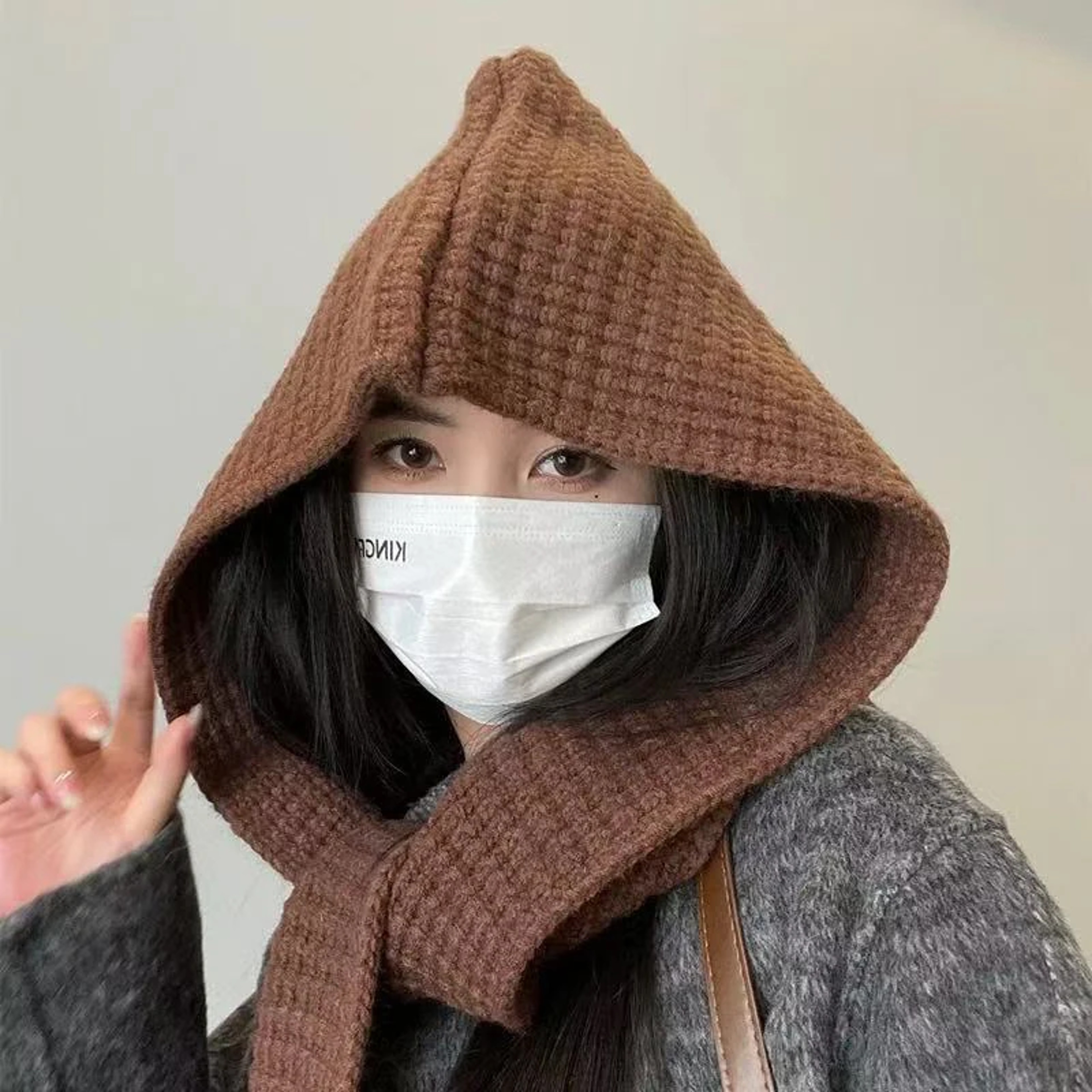 Winter Knit Balaclava Hat and Scarf for Men and Women – view 8