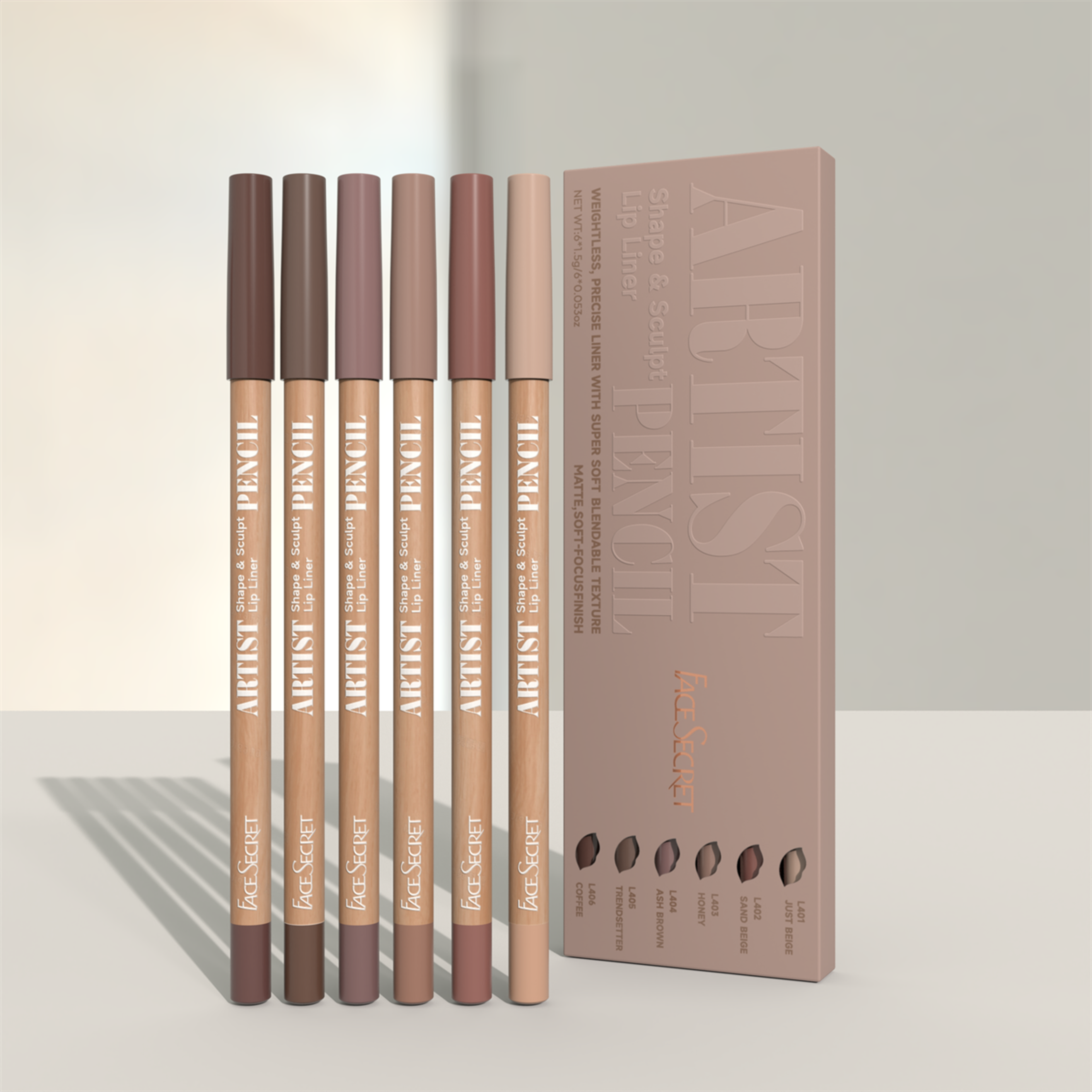 Face Secret Artist Shape Pencil Set Sculpted Lip Liner & Precise Weightless Liner for Super Soft Smooth Texture – view 2