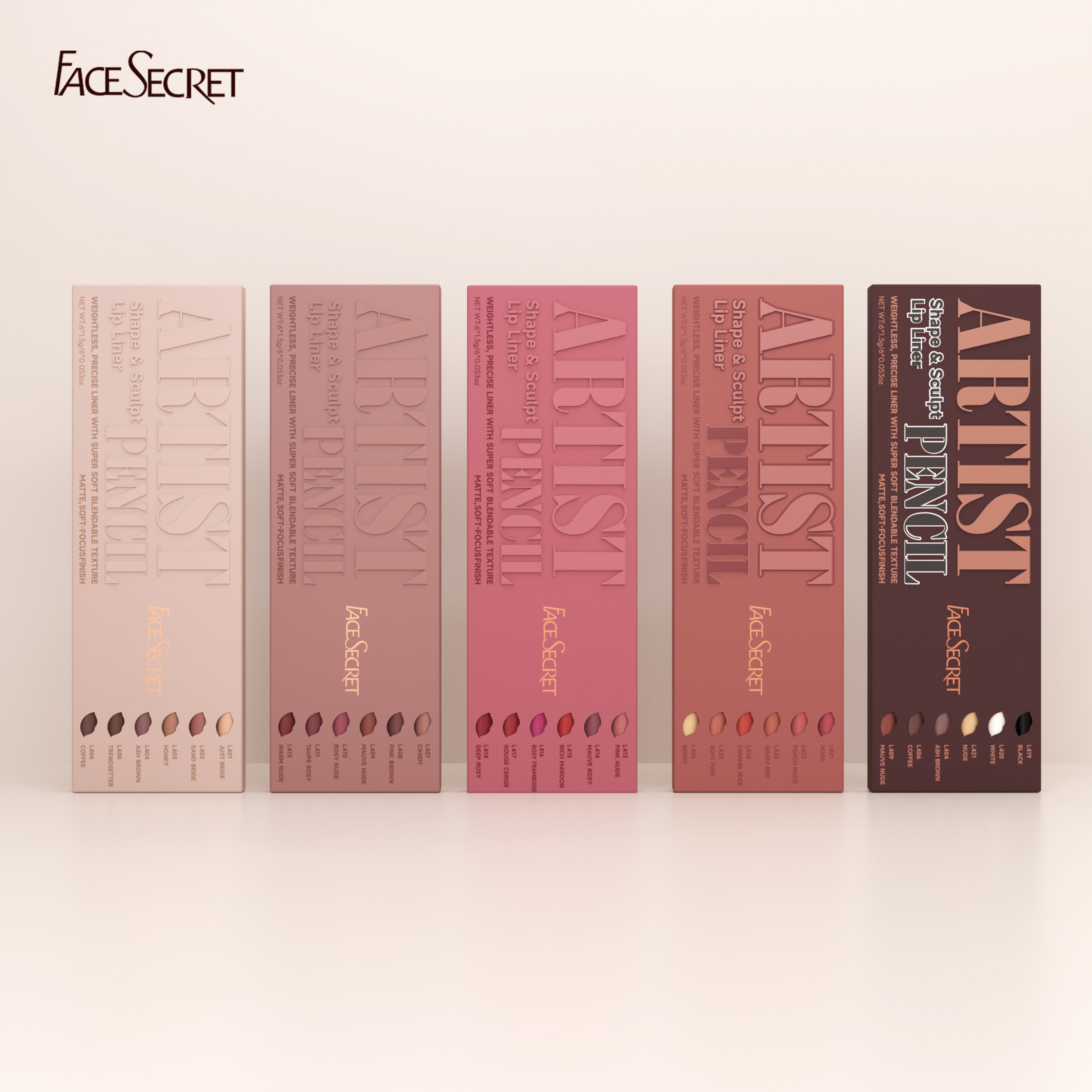 Face Secret Artist Shape Pencil Set Sculpted Lip Liner & Precise Weightless Liner for Super Soft Smooth Texture – view 6
