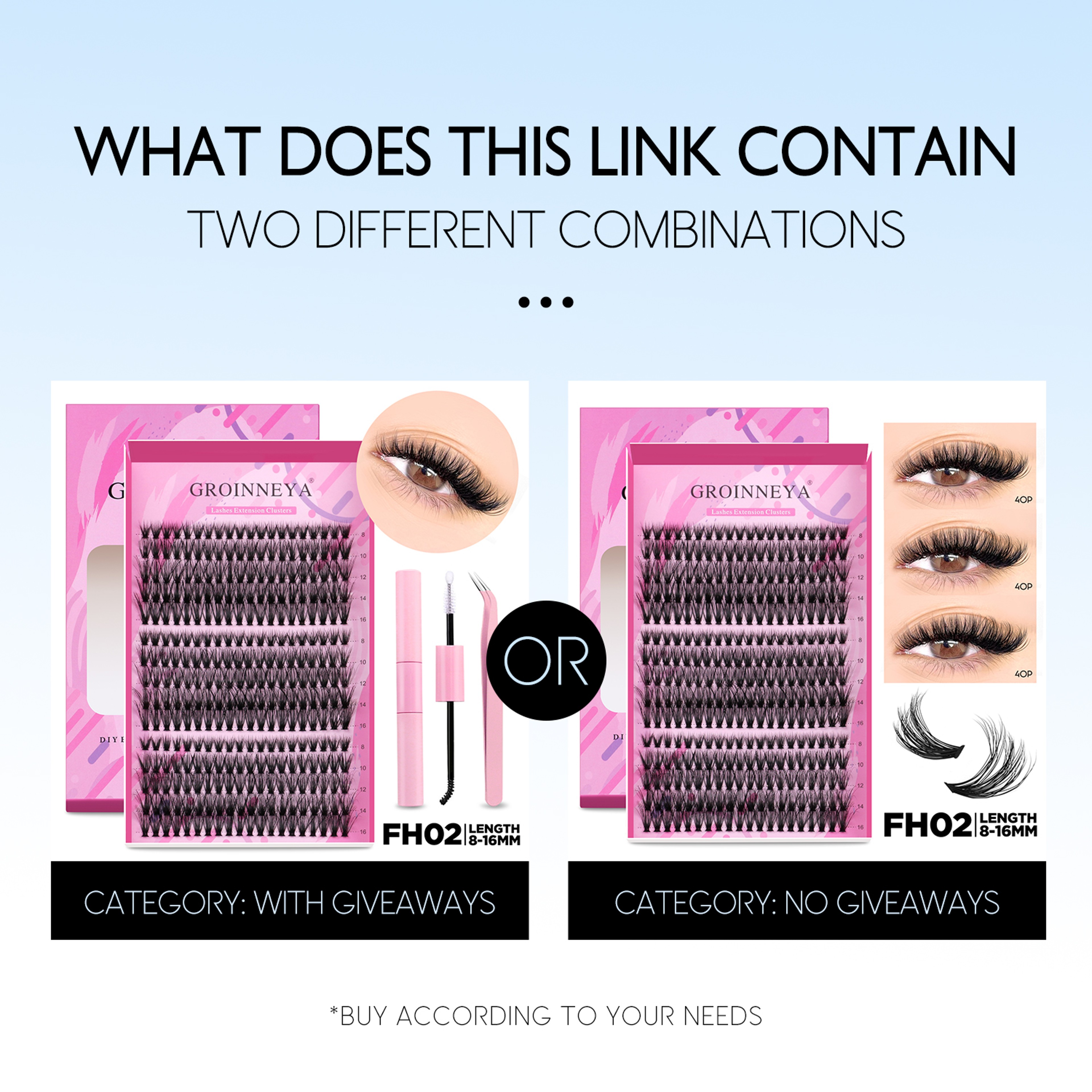 GROINNEYA DIY Lash Extension Kit Cluster Lashes With Bond  Seal For SalonQuality At Home 4