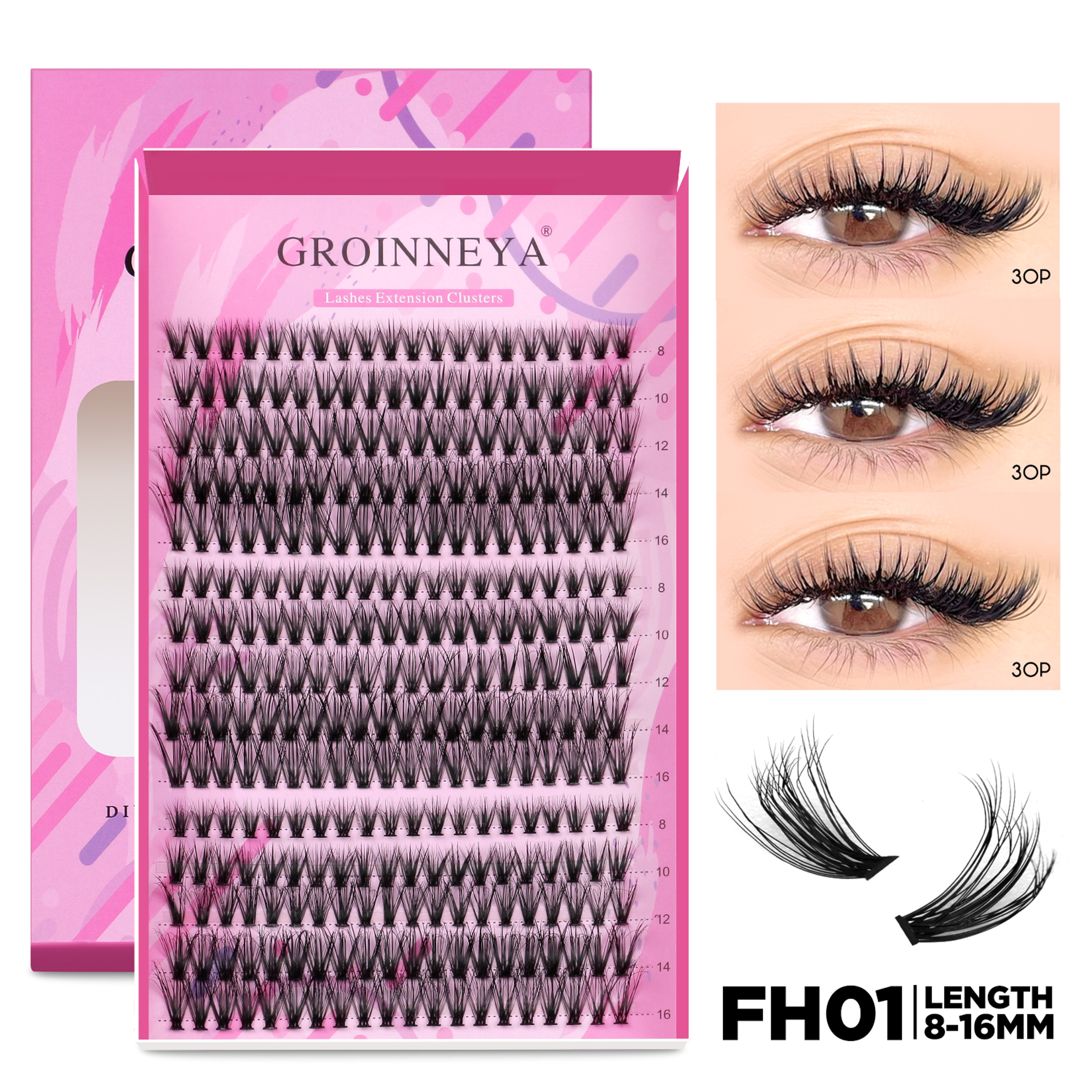 GROINNEYA DIY Lash Extension Kit Cluster Lashes With Bond  Seal For SalonQuality At Home 20