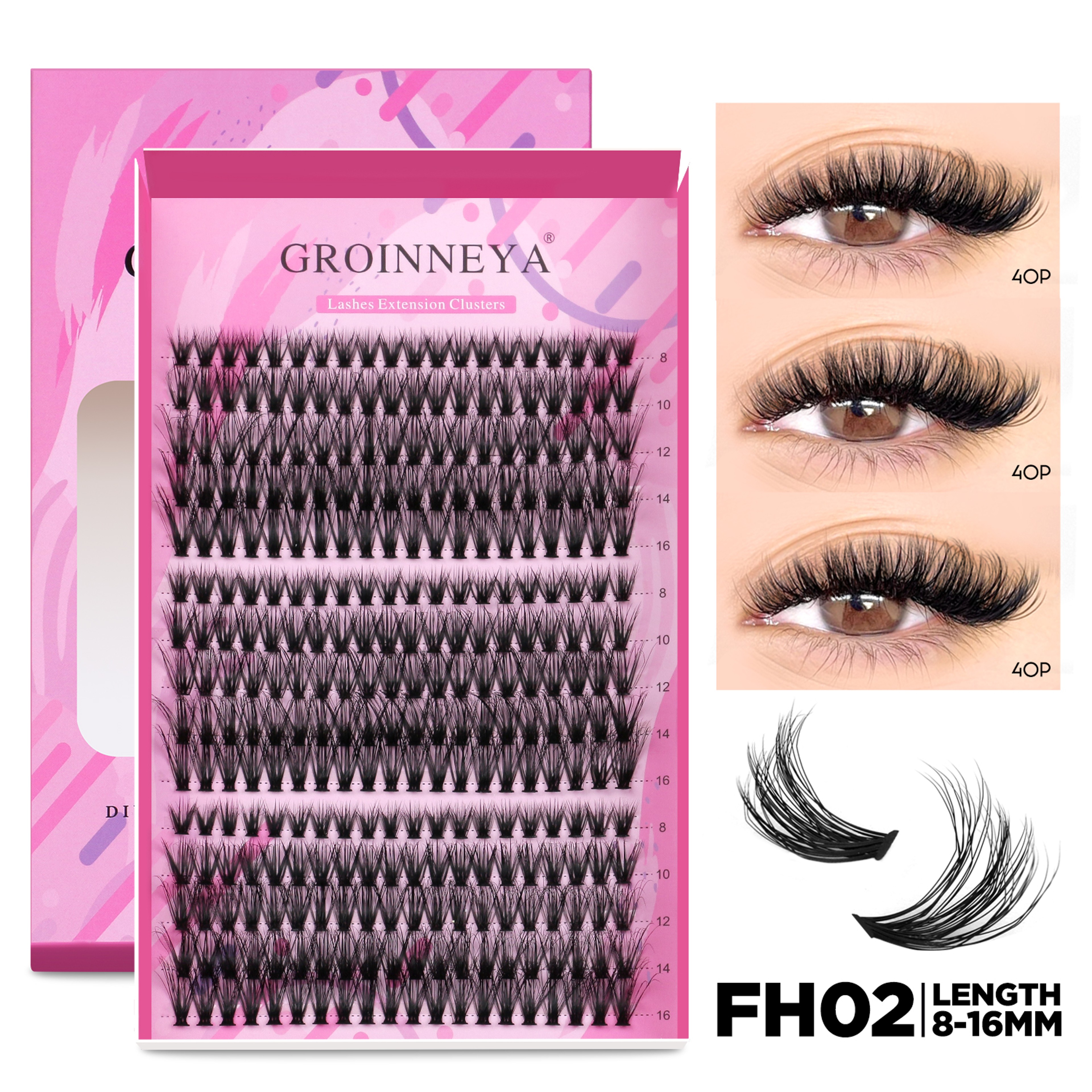 GROINNEYA DIY Lash Extension Kit Cluster Lashes With Bond  Seal For SalonQuality At Home 21