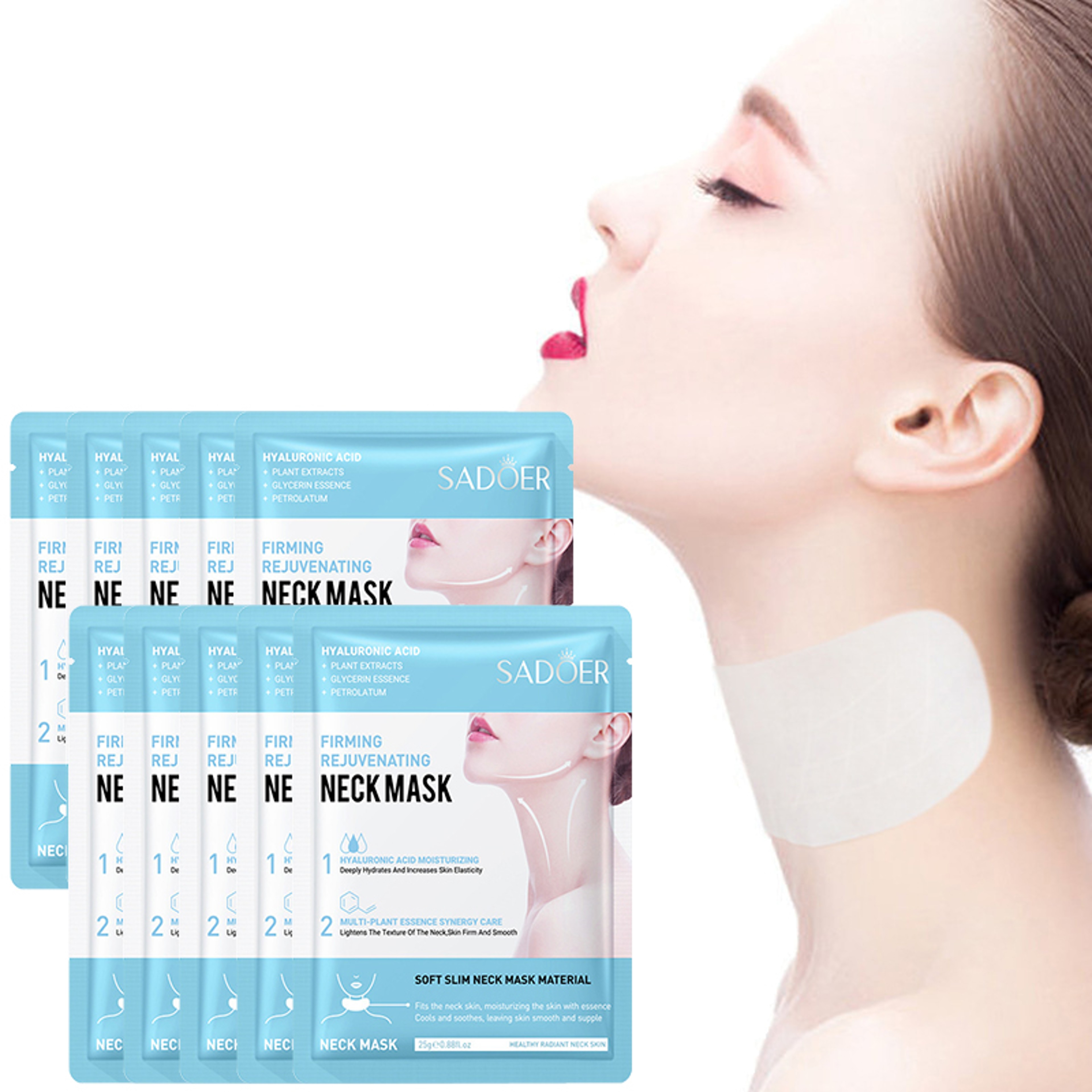 Hyaluronic Acid Neck, Mask Collagen Firming, Moisturizing Necks Skin Care, Brightening Beauty, Neck Masks Nourishing – view 6
