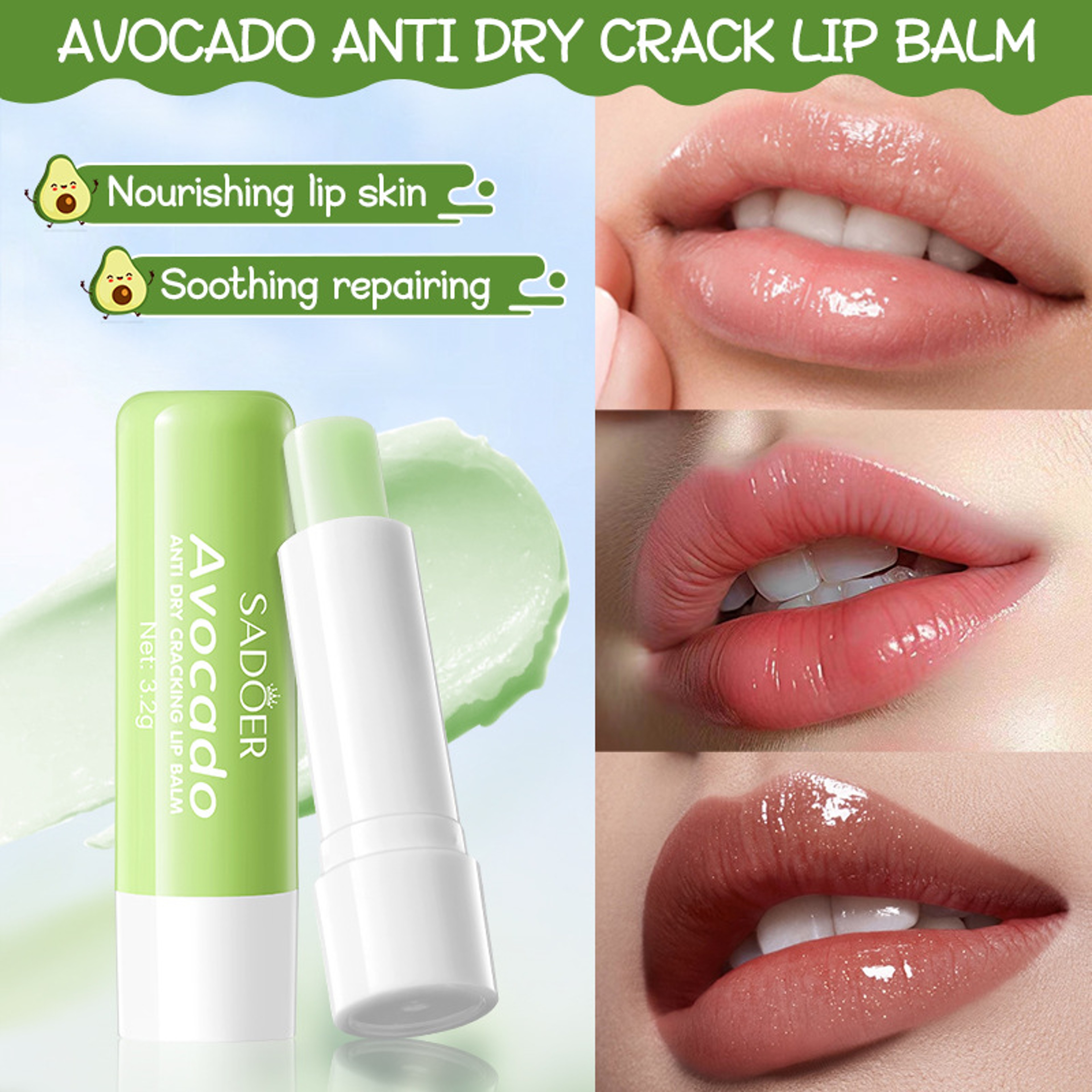 Deeply Nourishing Avocado Hand Cream, Lip Balm Set, Locks in Moisture, Hand Cream and Lip Balm, Hydrating Skin Care Duo – view 2