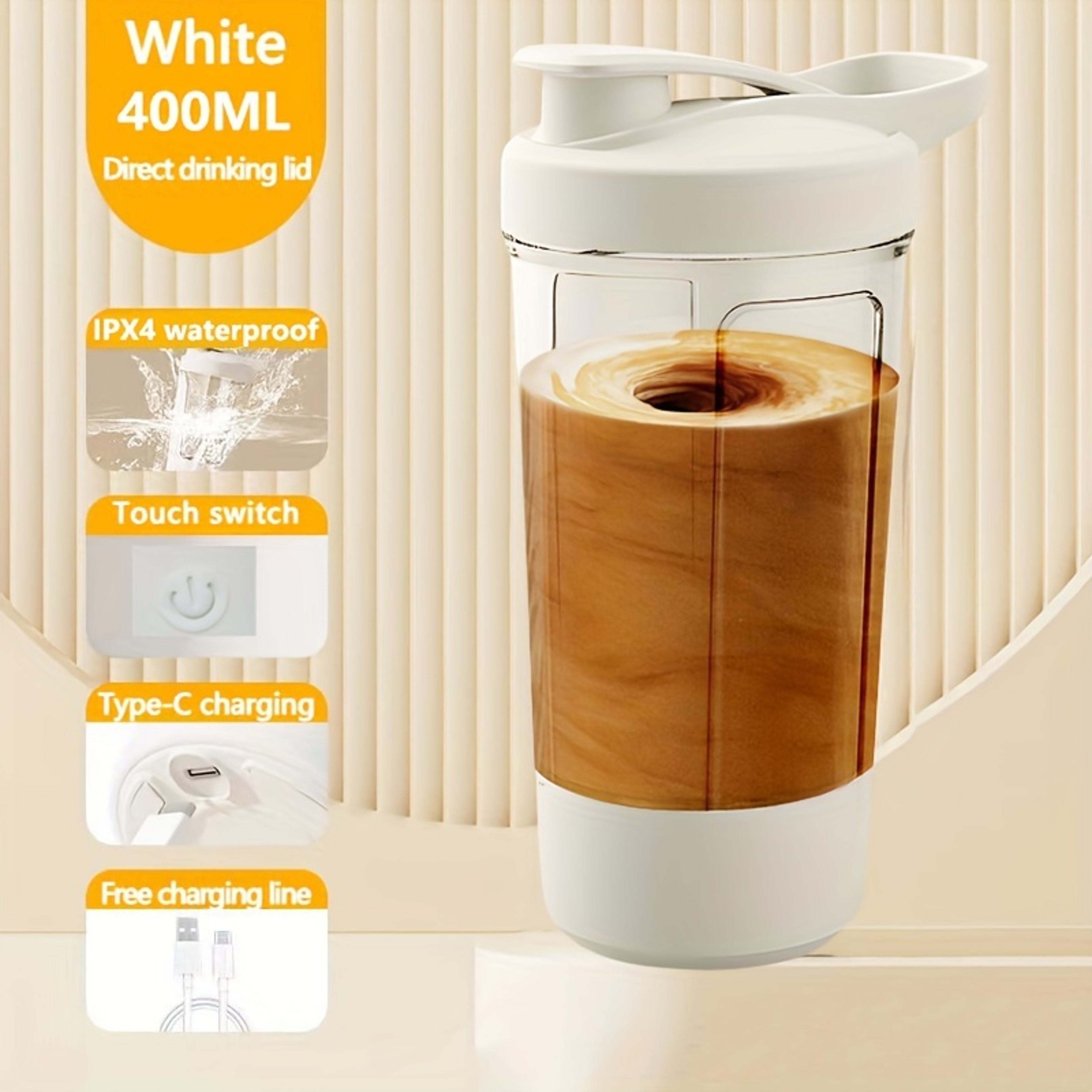 Portable Charging Electric Stirring Cup, Automatic Self Mixing Sports Cup with Electric Stirring – view 7