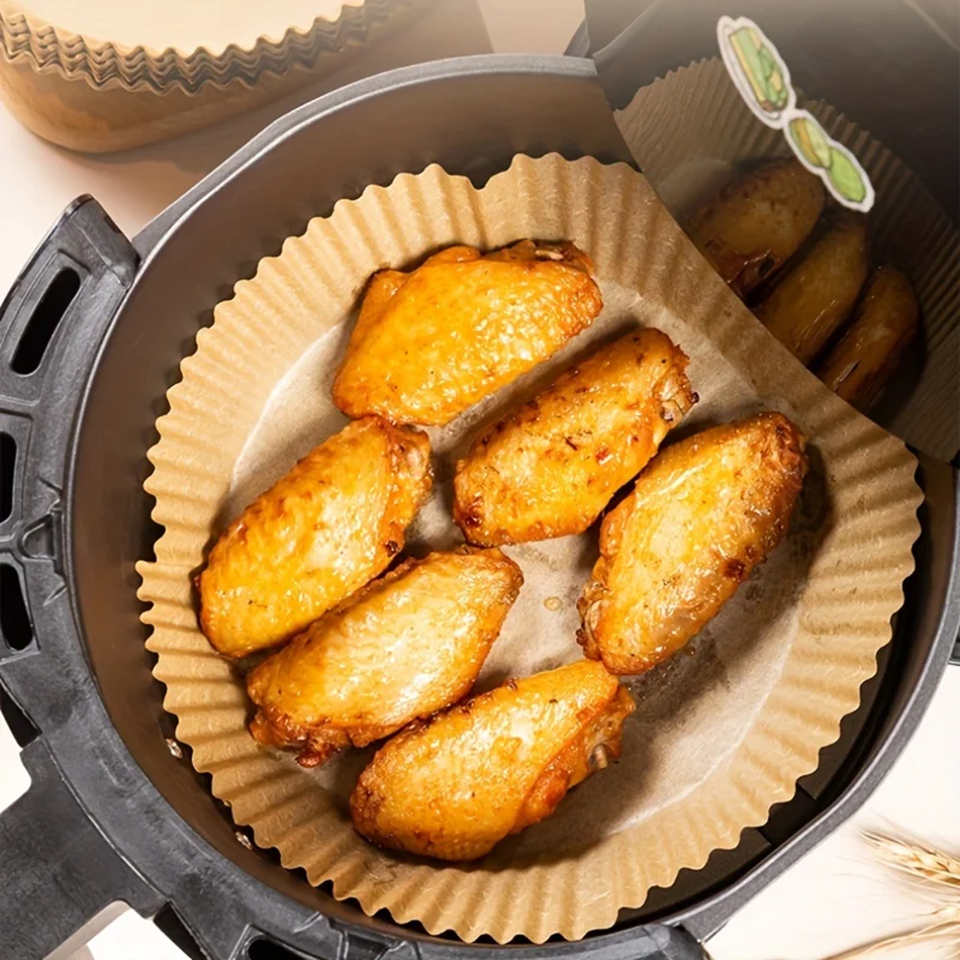 Air Fryer Special Paper HighTemperature Resistant Oil Absorbing Paper Pad Food Grade Circular Squar 1