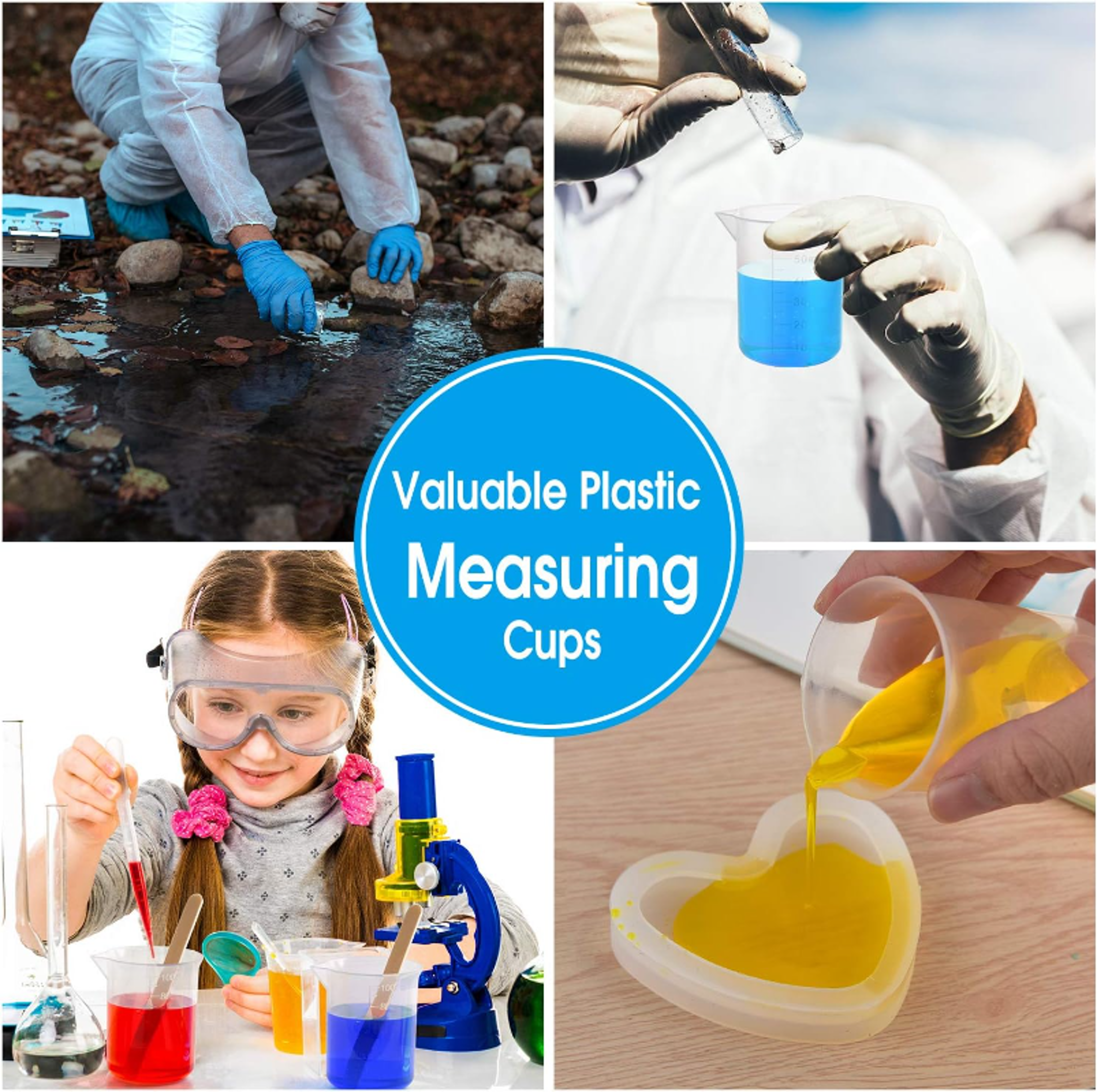 Plastic Lab Beaker Graduated Mug Beaker Measuring Cup Laboratory Volumetric Measuring Cups Kitchen  4