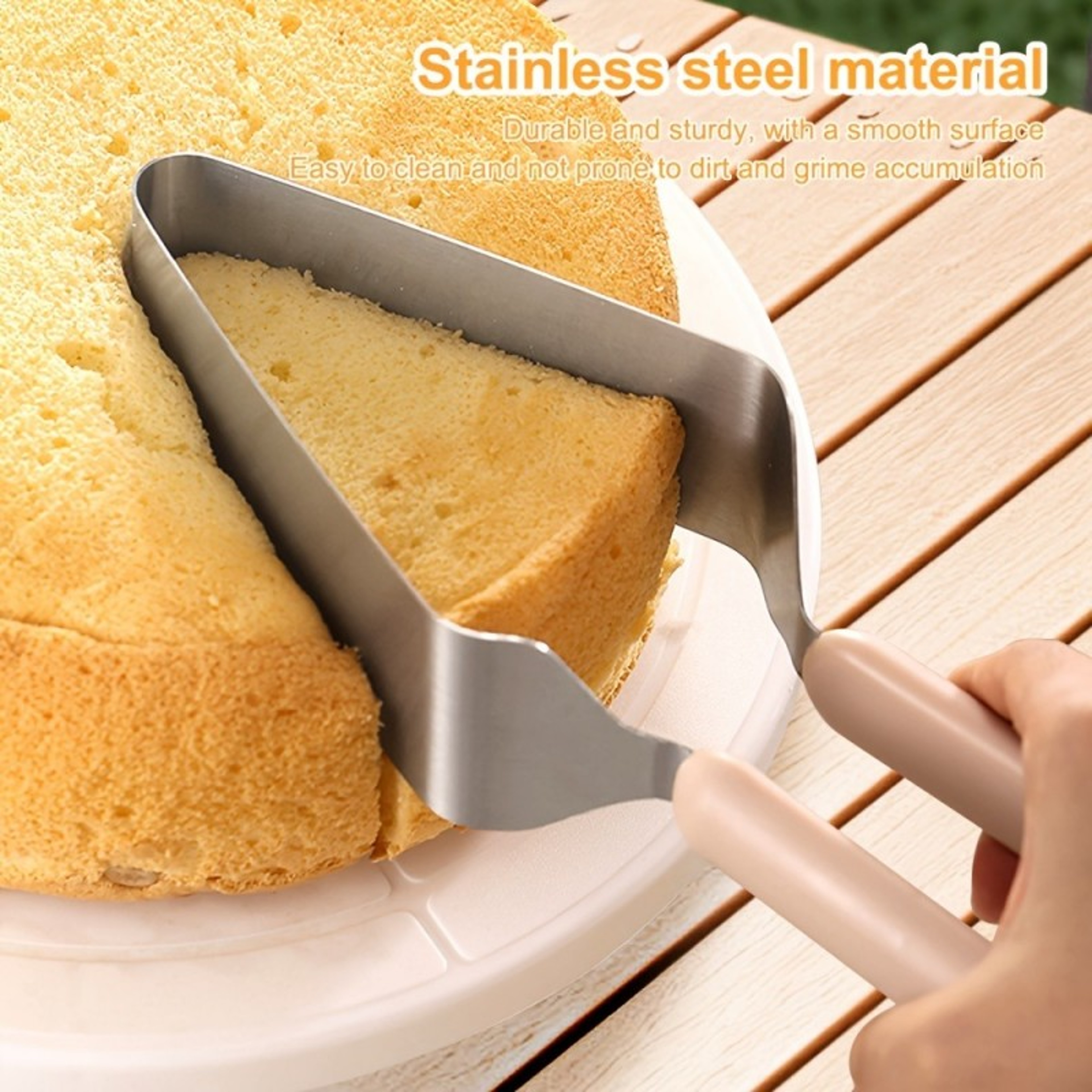 Stainless Steel Cake Lifter Set Triangle Slicing Server Layer Separator NonScratch Tool For Even Po 1