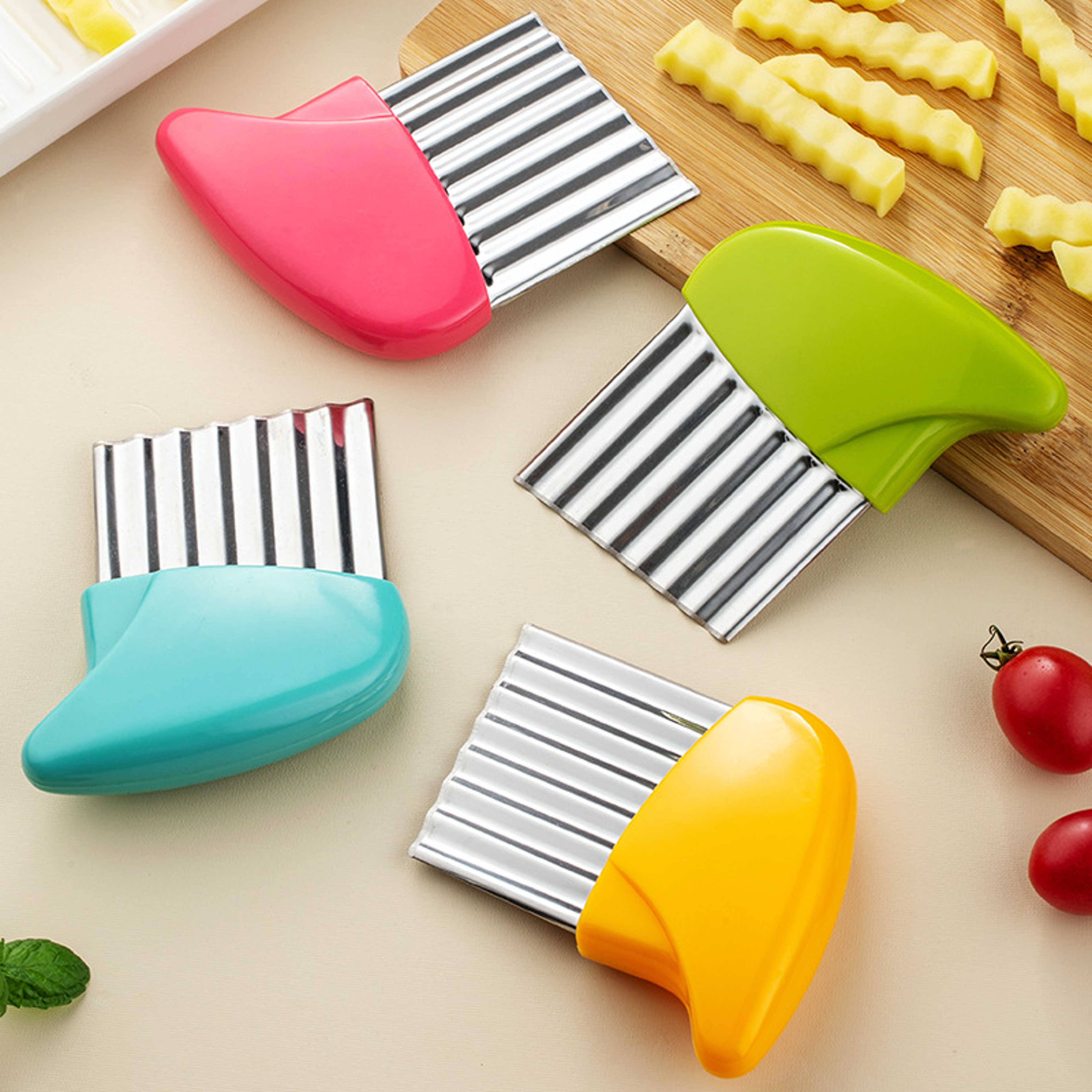 Stainless Steel Potato Cutter Wolf Tooth Potato Cutter Wavy Potato Knife French Fries Cutter For Pe 5
