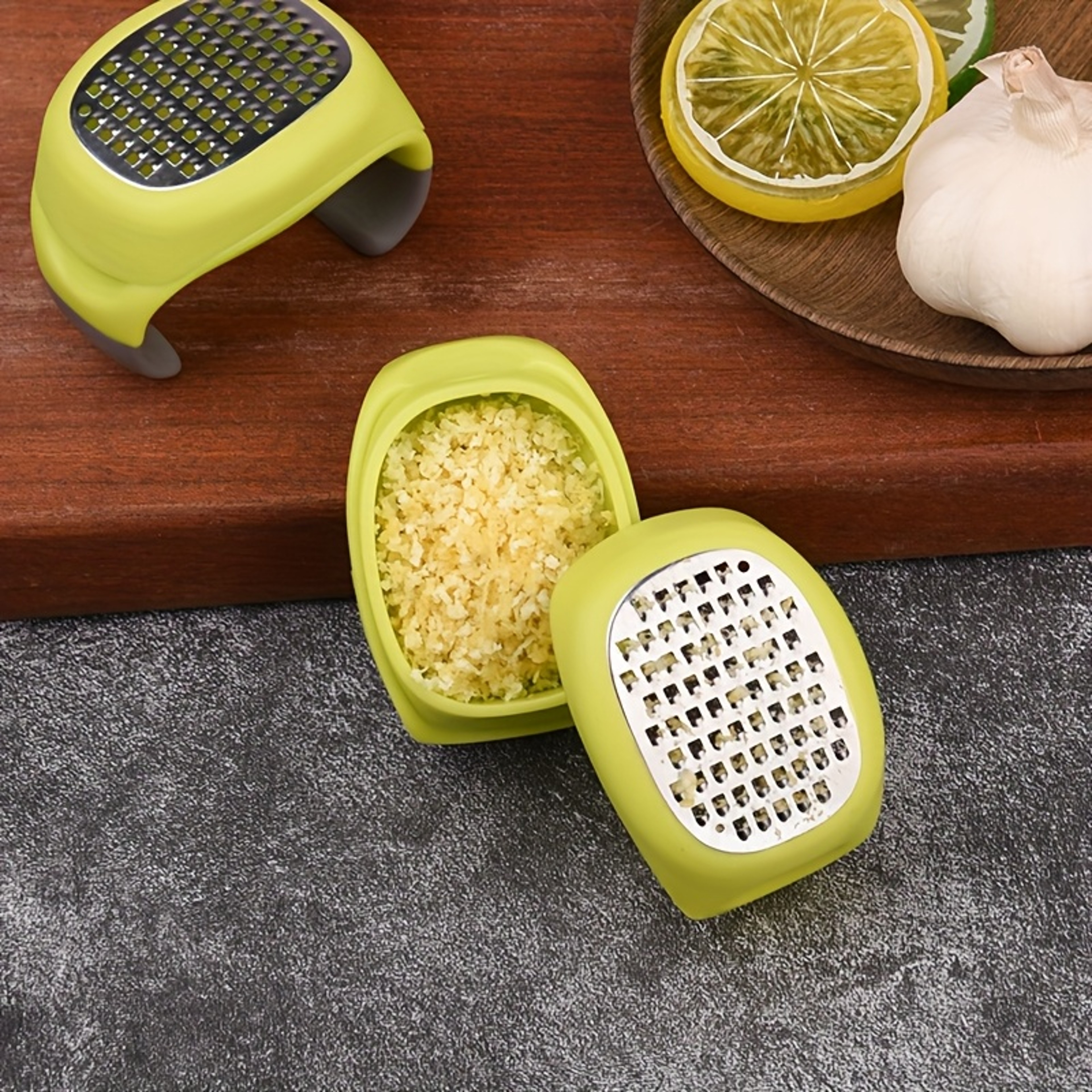 Stainless Steel 4-in-1 Manual Grater & Slicer, Lemon, Cheese, Garlic, Ginger Zester Shredder, Compact Kitchen Tool – view 3