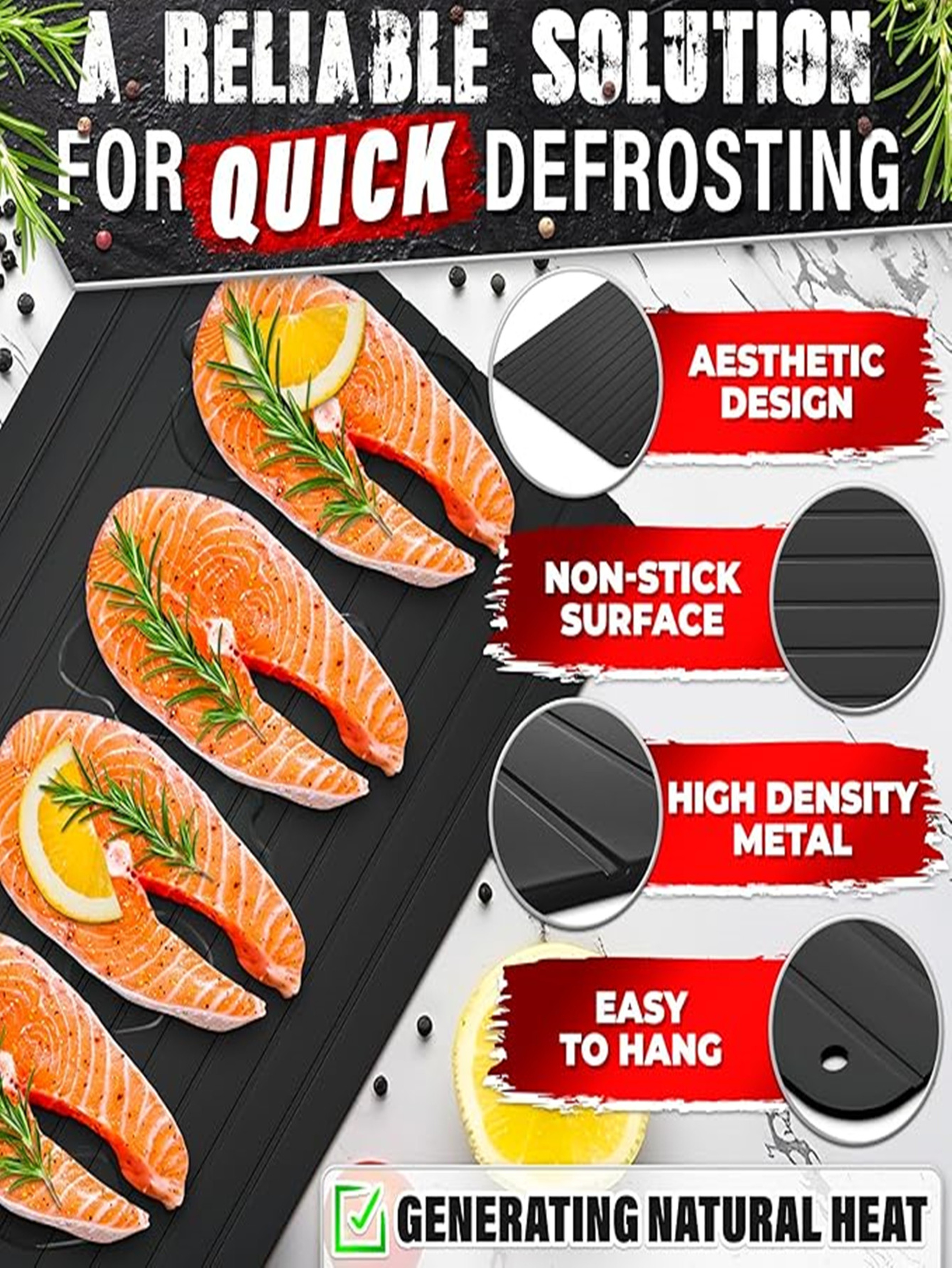 Quick Defrosting Tray For Frozen Meat, Rapid Thaw Defrosting Tray, Kitchen Gadgets For Home, Thawing Plate, Thawing Tray – view 3