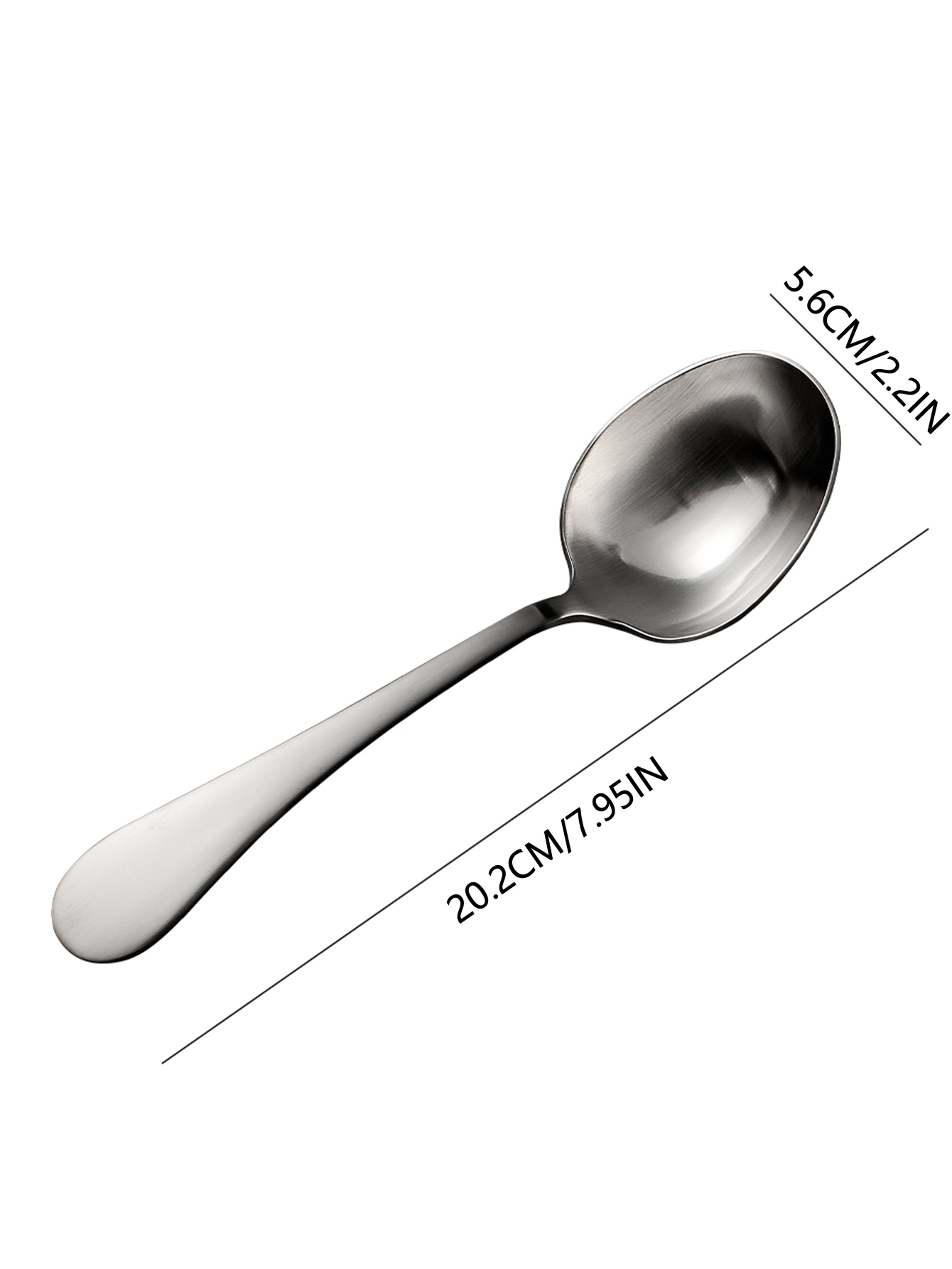 Deep Round Soup Spoons Stainless Steel Large Soup Spoons For Cereal Bouillon Milk Soup Perfect For  6