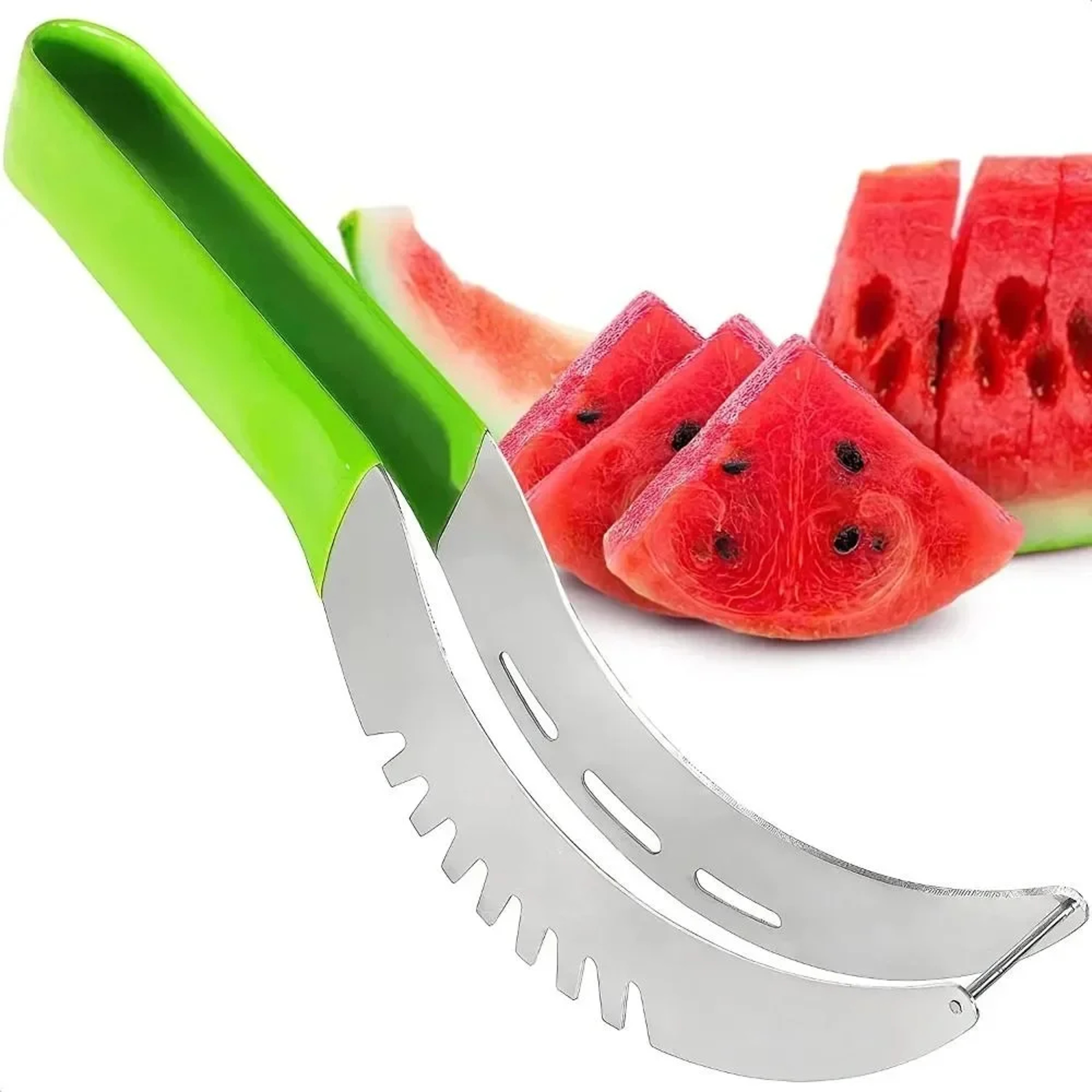 Watermelon Cube Cutter Fork Stainless Steel Fruit Slicer and Serving Tool – view 3