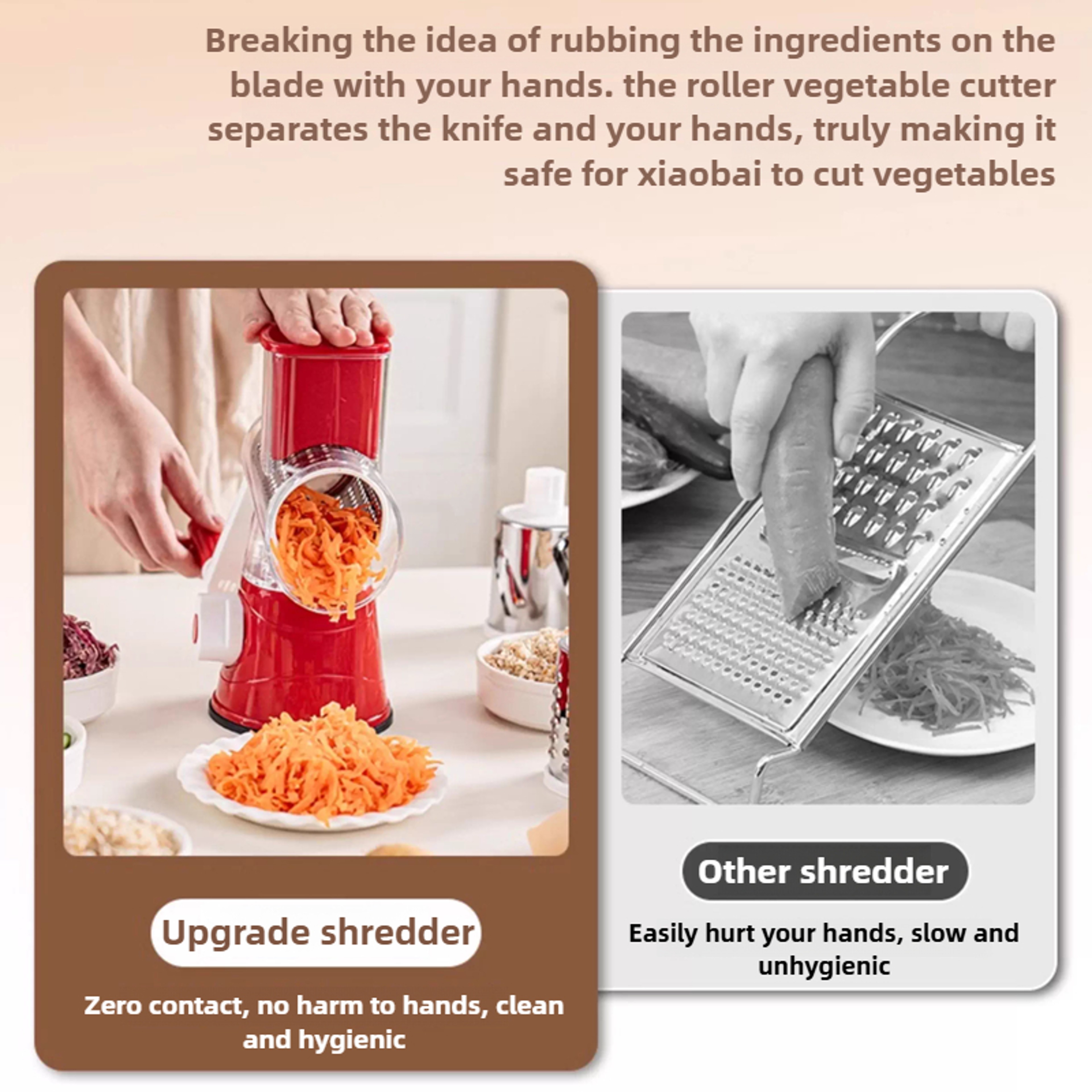 Rotary Pro 3 In 1 Vegetable Cutter  Cheese Grater With Interchangeable Drum Blades 2