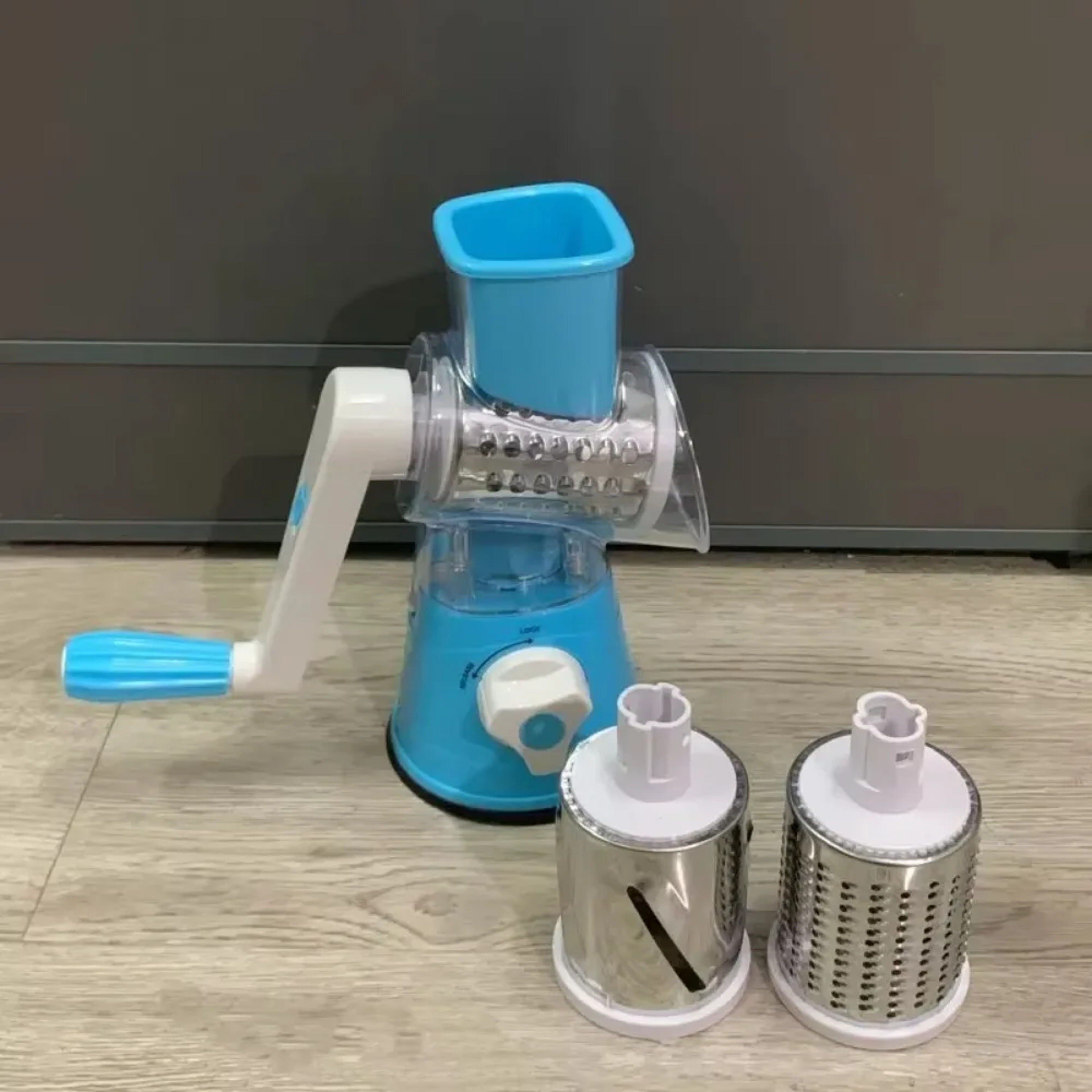 Rotary Vegetable Cutter  Cheese Grater With 3 Drum Blades For Fast Kitchen Prep 0