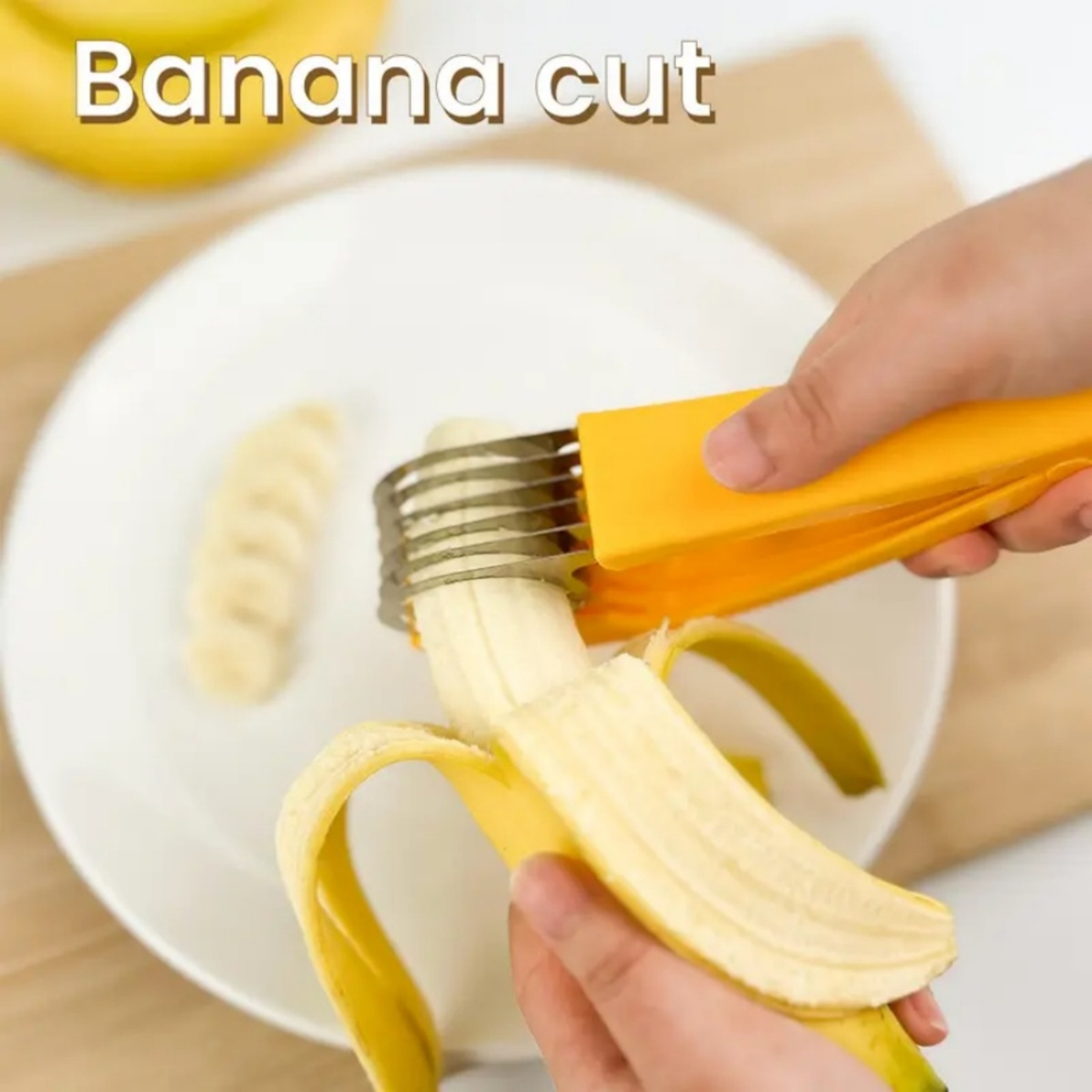 QuickSlice Banana Slicer & Fruit Cutter with Stainless Steel Blades – view 7