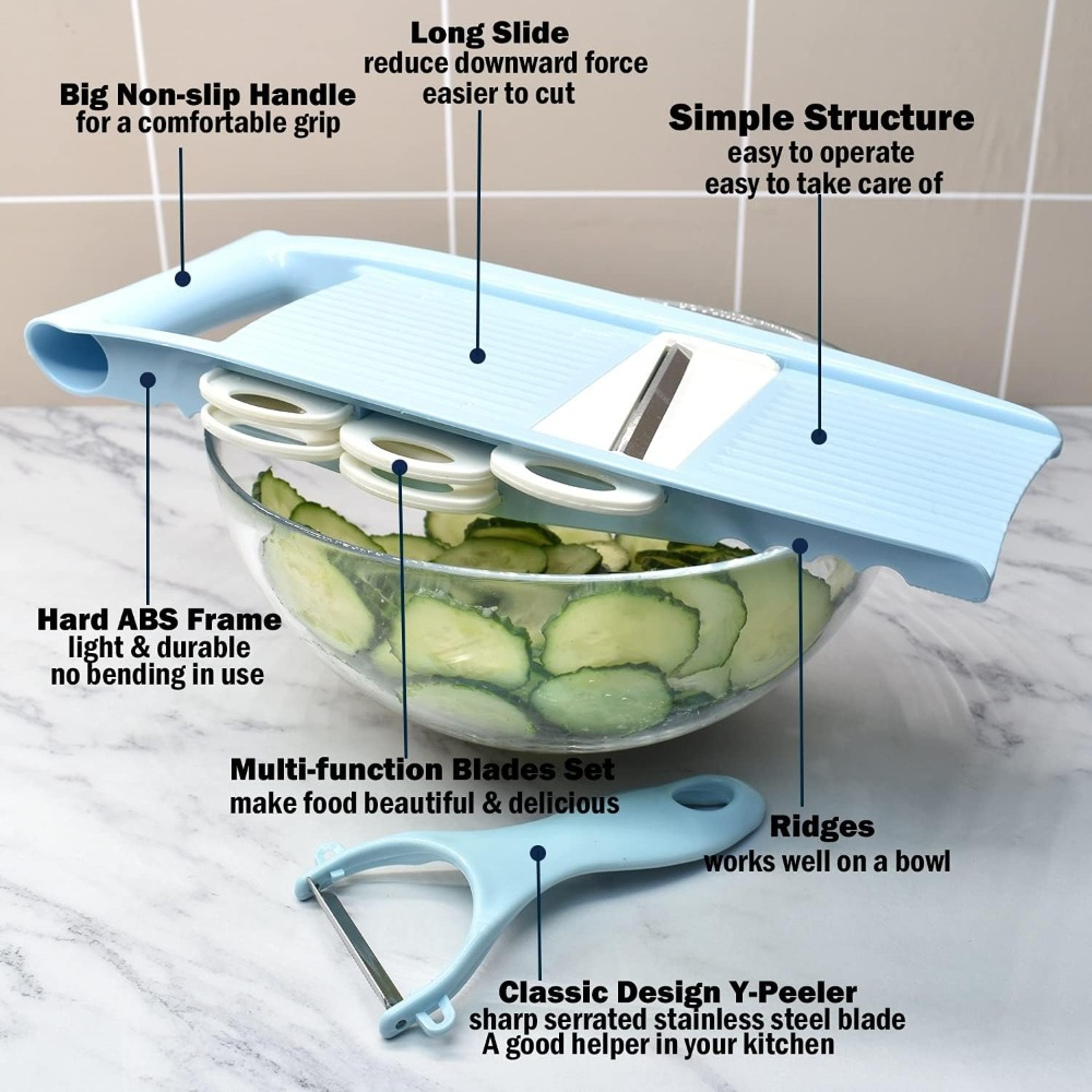 Premium 5 in 1 Vegetable Slicer & Kitchen Cutter Multi Blade Julienne Slicer & Potato Chips Maker – view 6
