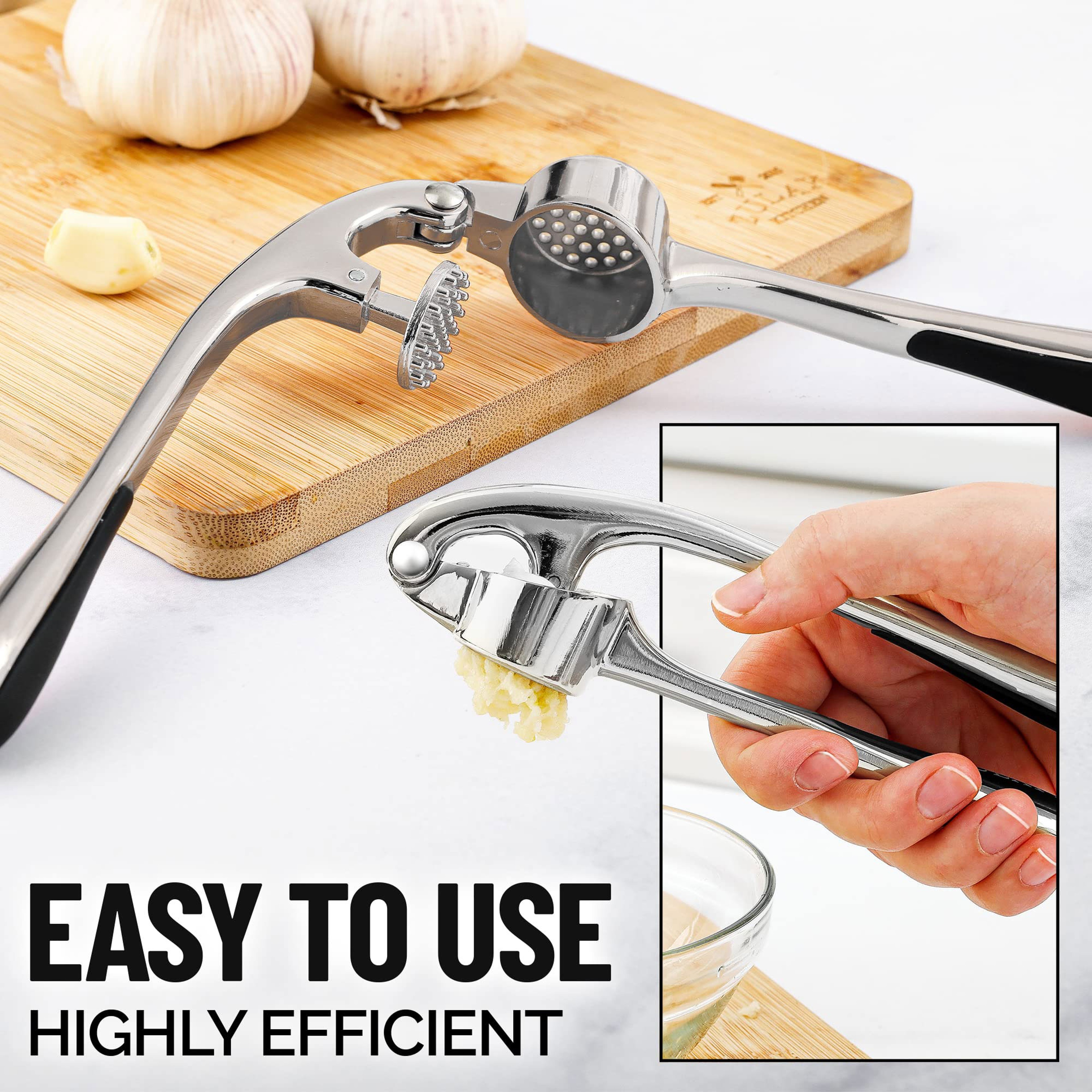 Premium Zinc Alloy Garlic Rocker Press Manual Garlic Crusher & Mincer Tool – view 5