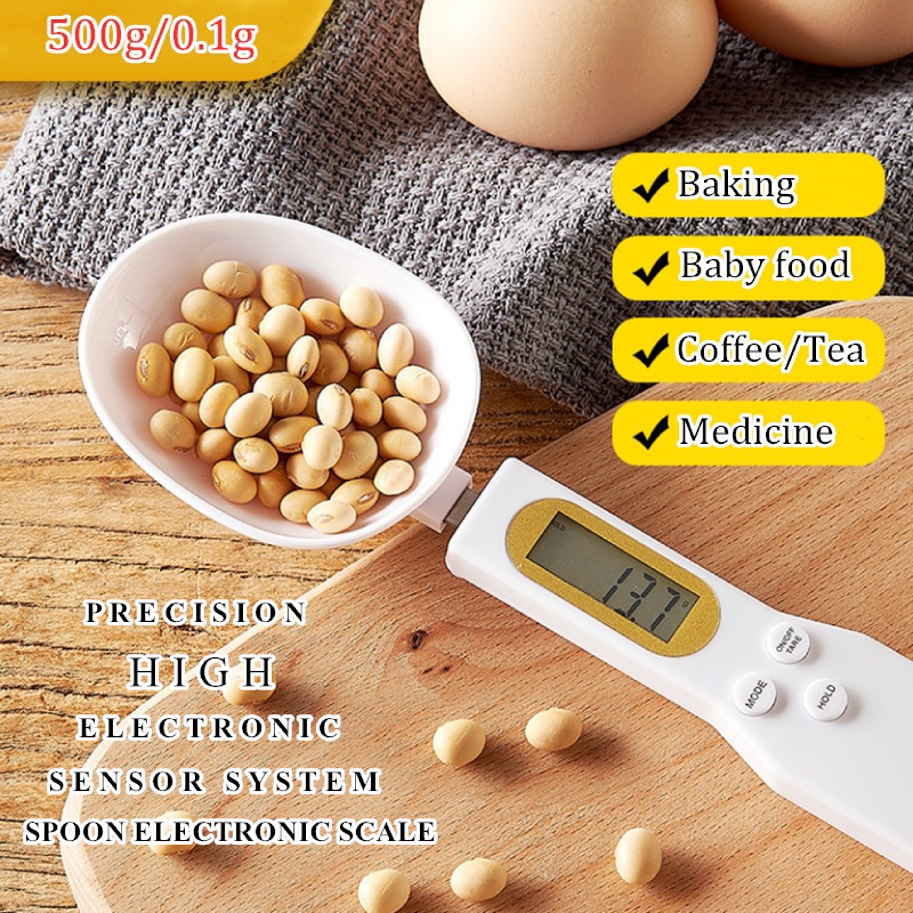 Precision Mini Digital Kitchen Scale & Spoon High Accuracy – view 2