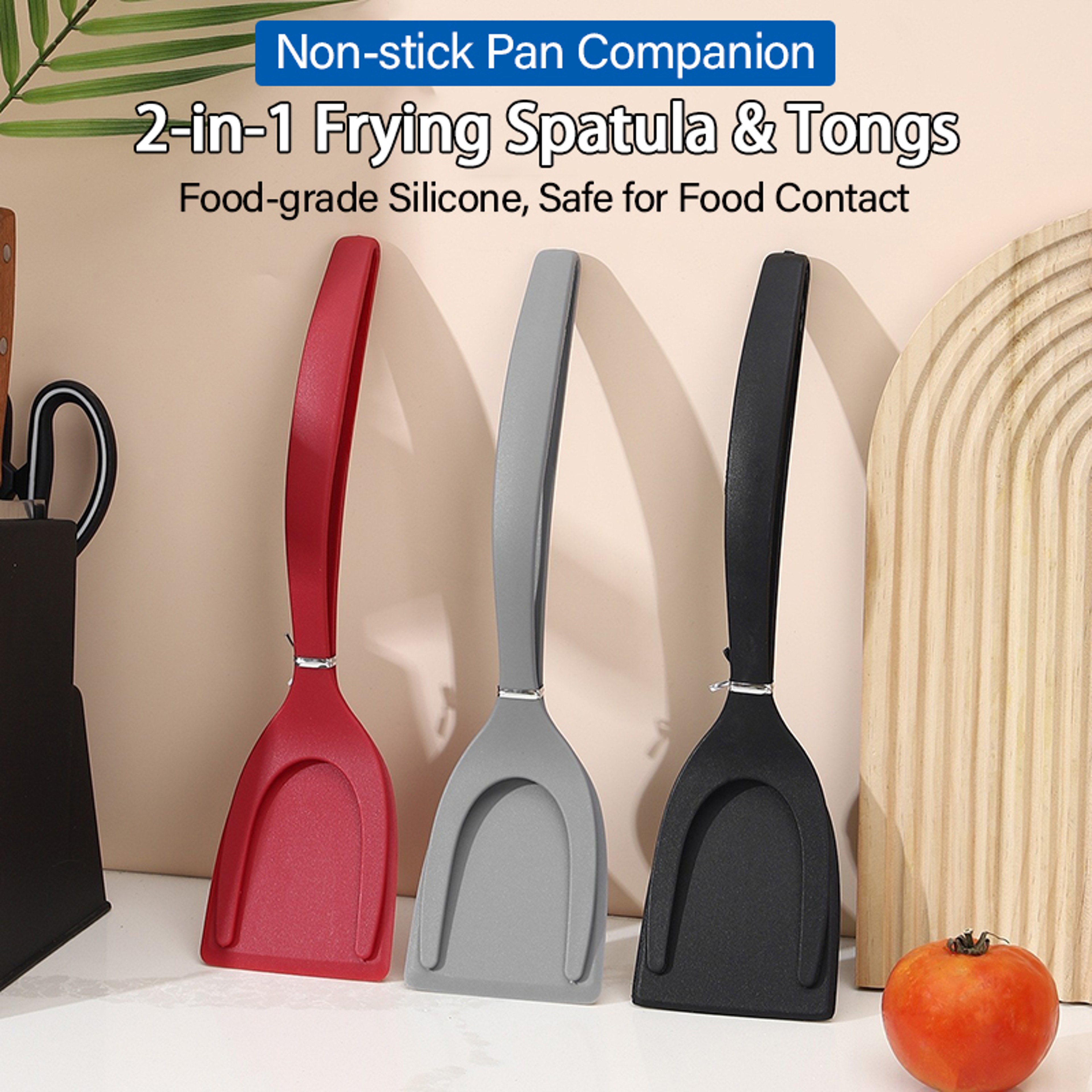 2 In 1 Spatula Tongs For Easy Pancake Egg  Omelet Flipping 3
