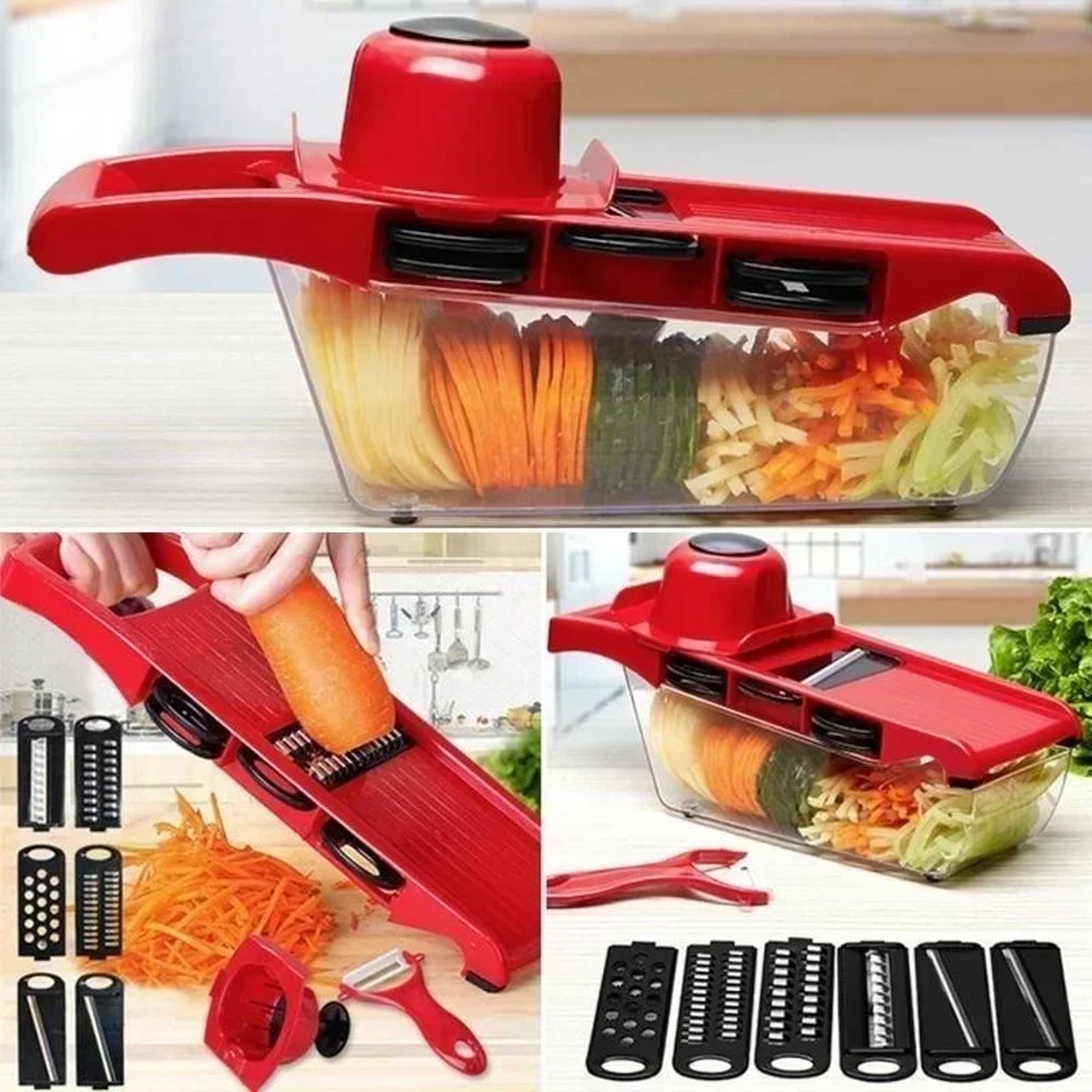Multifunction Portable Vegetable Slicer Potato & Carrot Shredder Kitchen Mandoline Cutter – view 4
