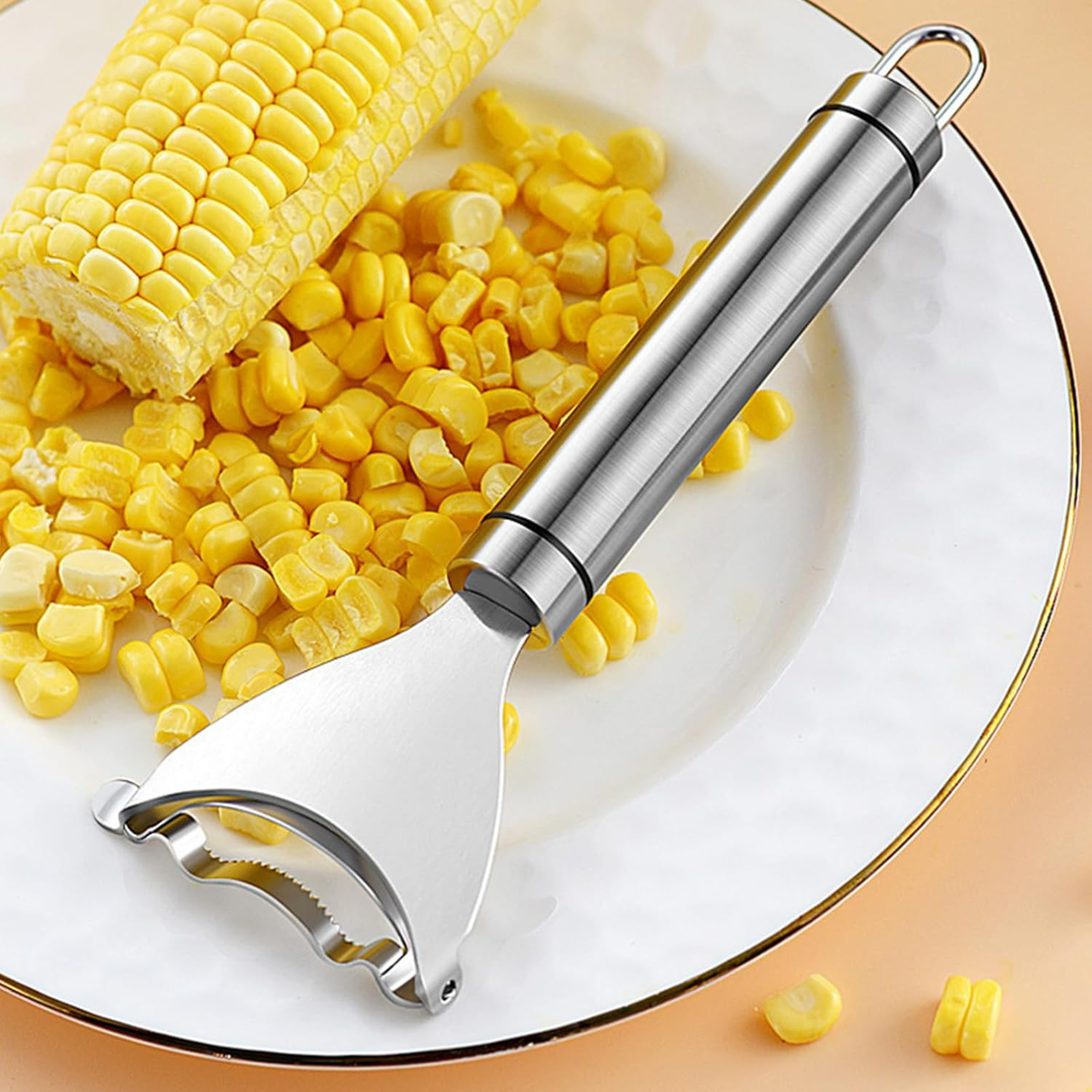 Stainless Steel Corn Peeler Ergonomic Corn Stripper Kitchen Tool for Fast Kernel Removal – view 4