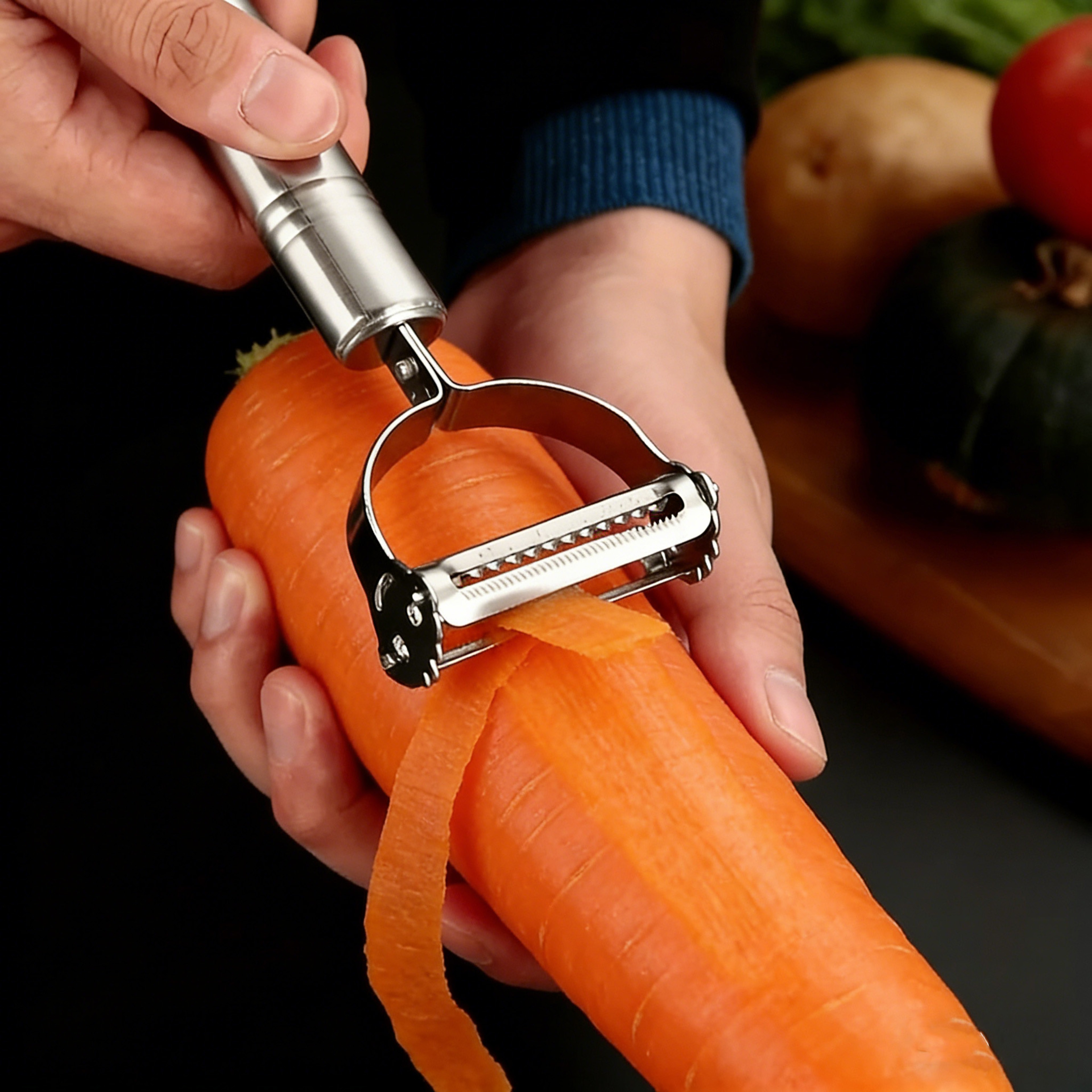 Premium Julienne Peeler Stainless Steel Vegetable Peeler & Vegetable Slicer for Fruits and Veggies – view 2
