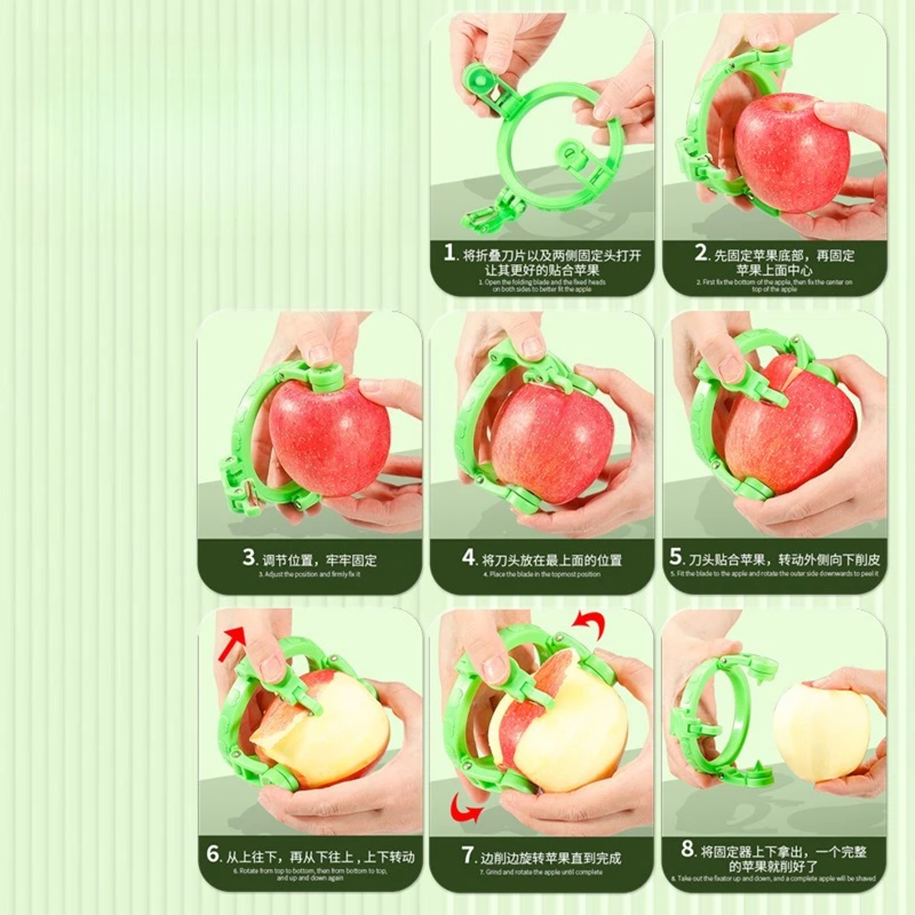 Rotary Apple Peeler Slicer Handheld Fruit Corer Kitchen Gadget – view 4