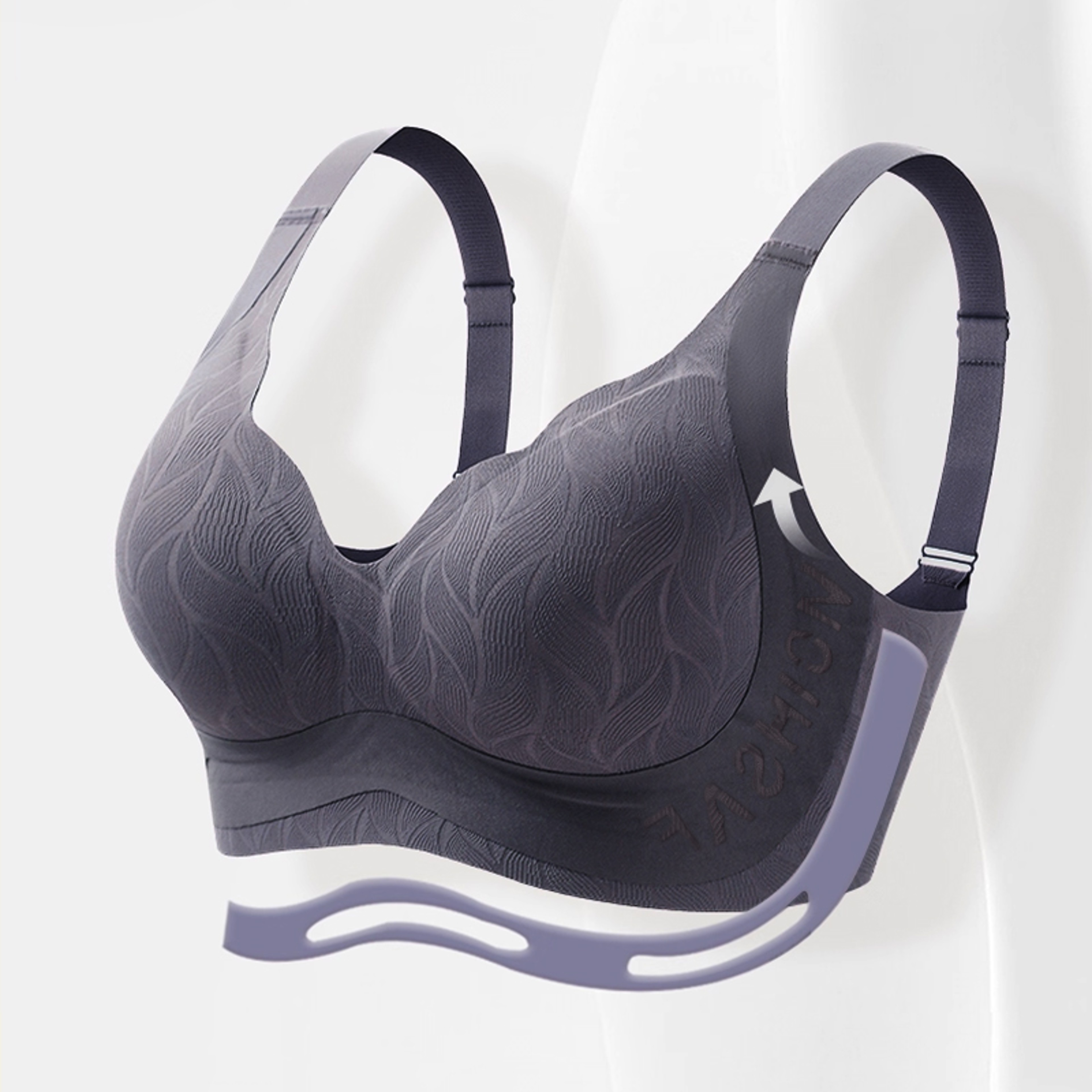 ComfortLift Plus Size Wireless Push Up Bra For Large Bust Women  Seamless Comfort Bralette 2