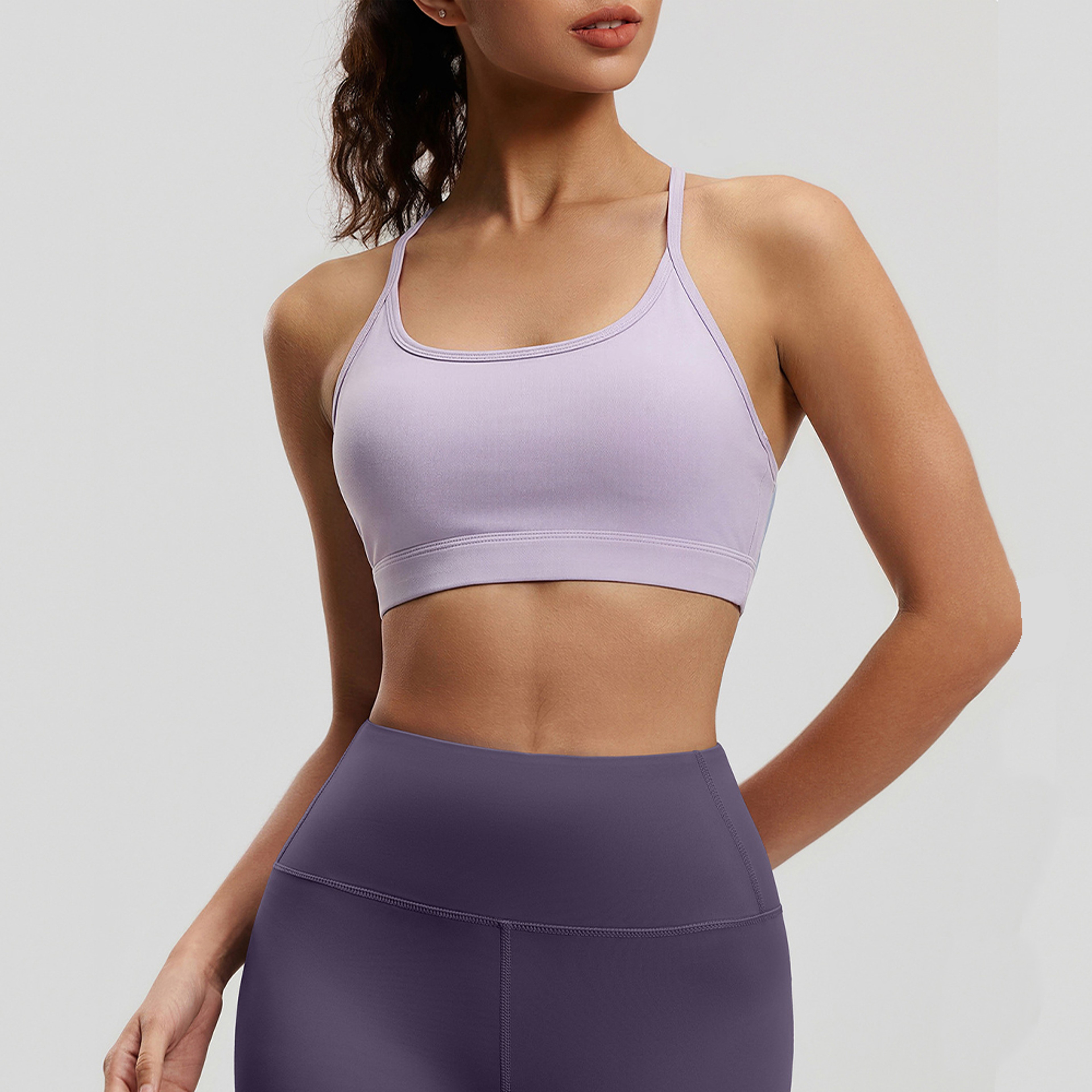 Women Performance Ruched Sports Bra  Breathable Support Yoga  Running Top 2