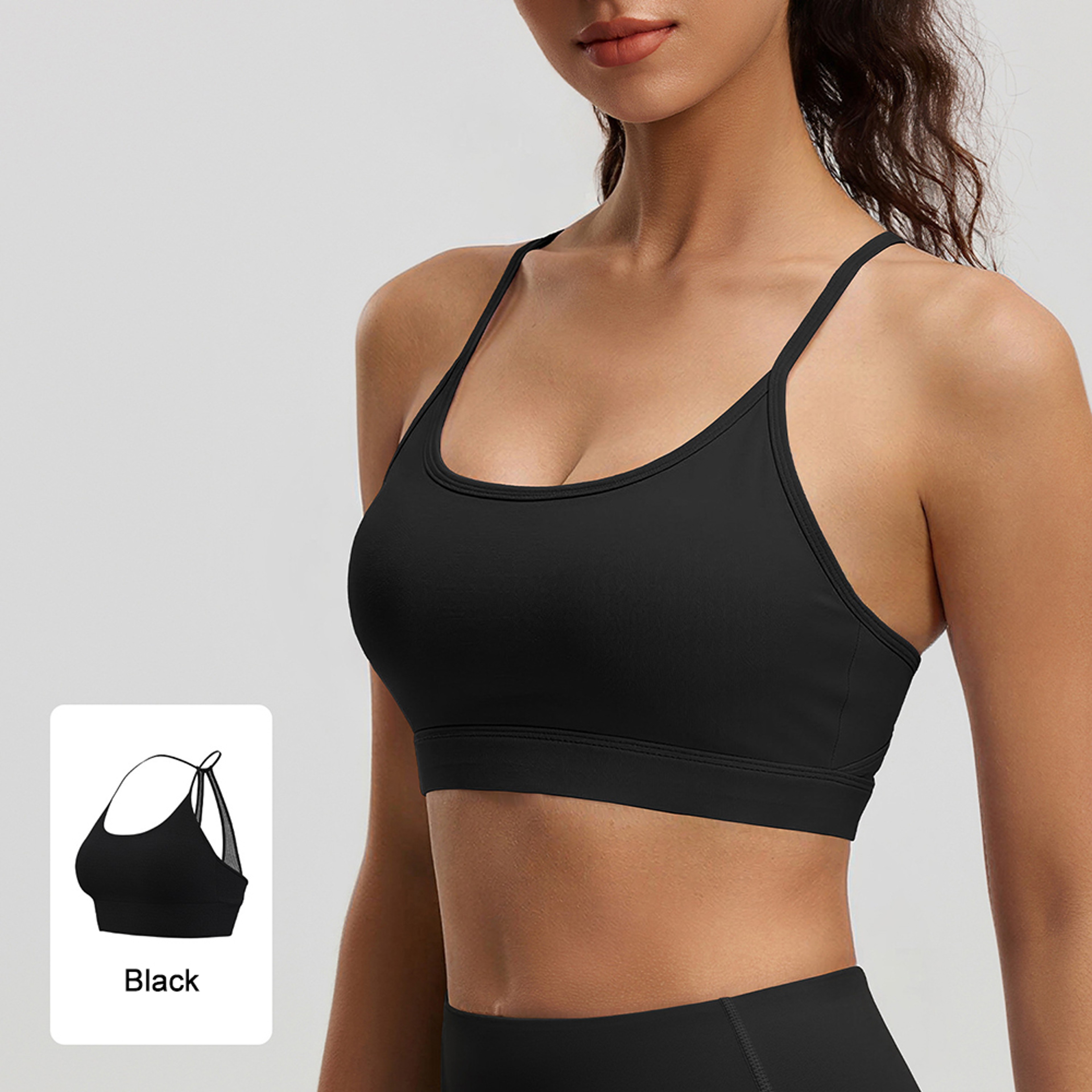 Women Performance Ruched Sports Bra  Breathable Support Yoga  Running Top 4