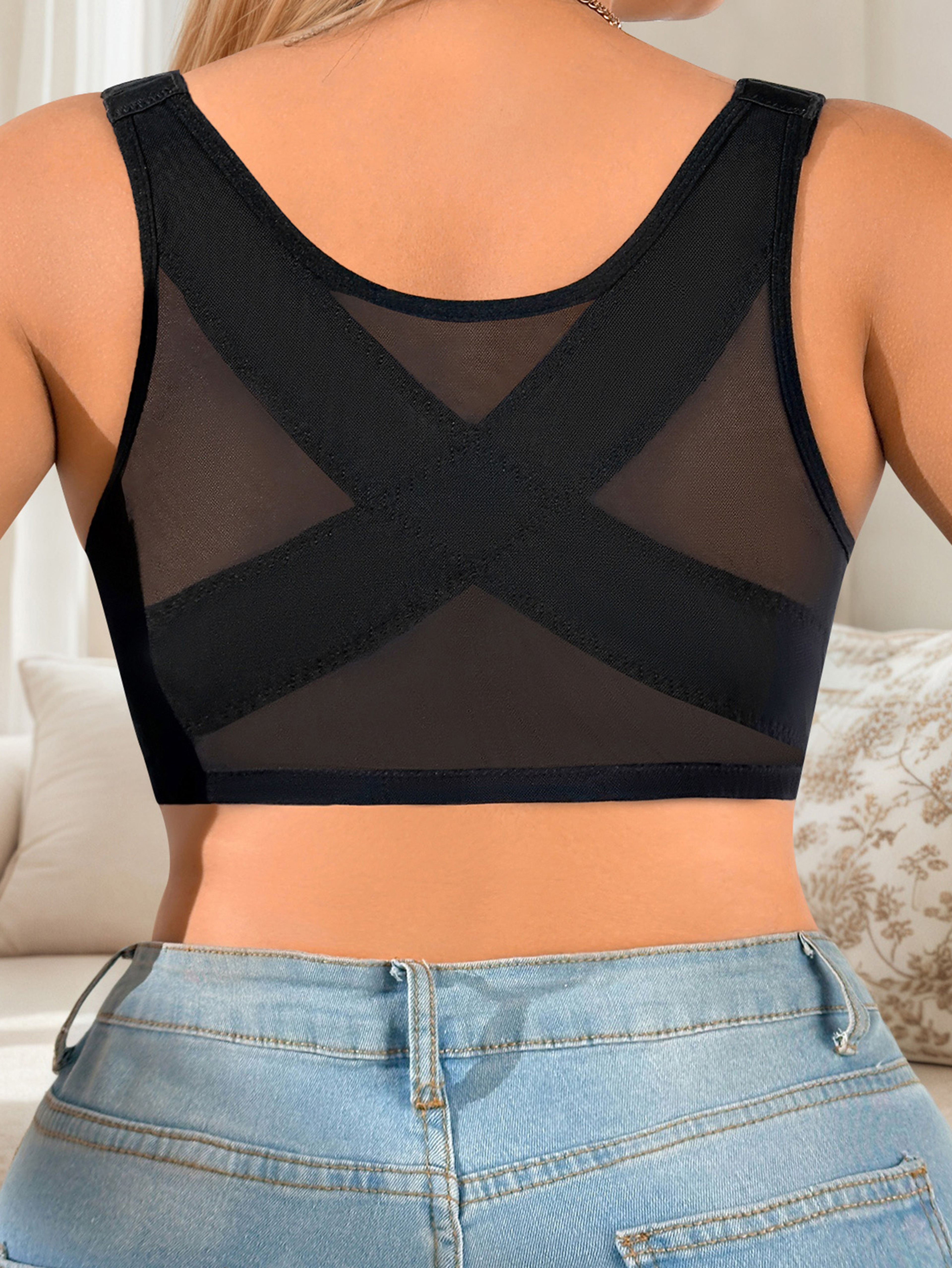 ComfortFit Black Full Coverage Wireless Bra – Plus Size Full Cup Support – view 2