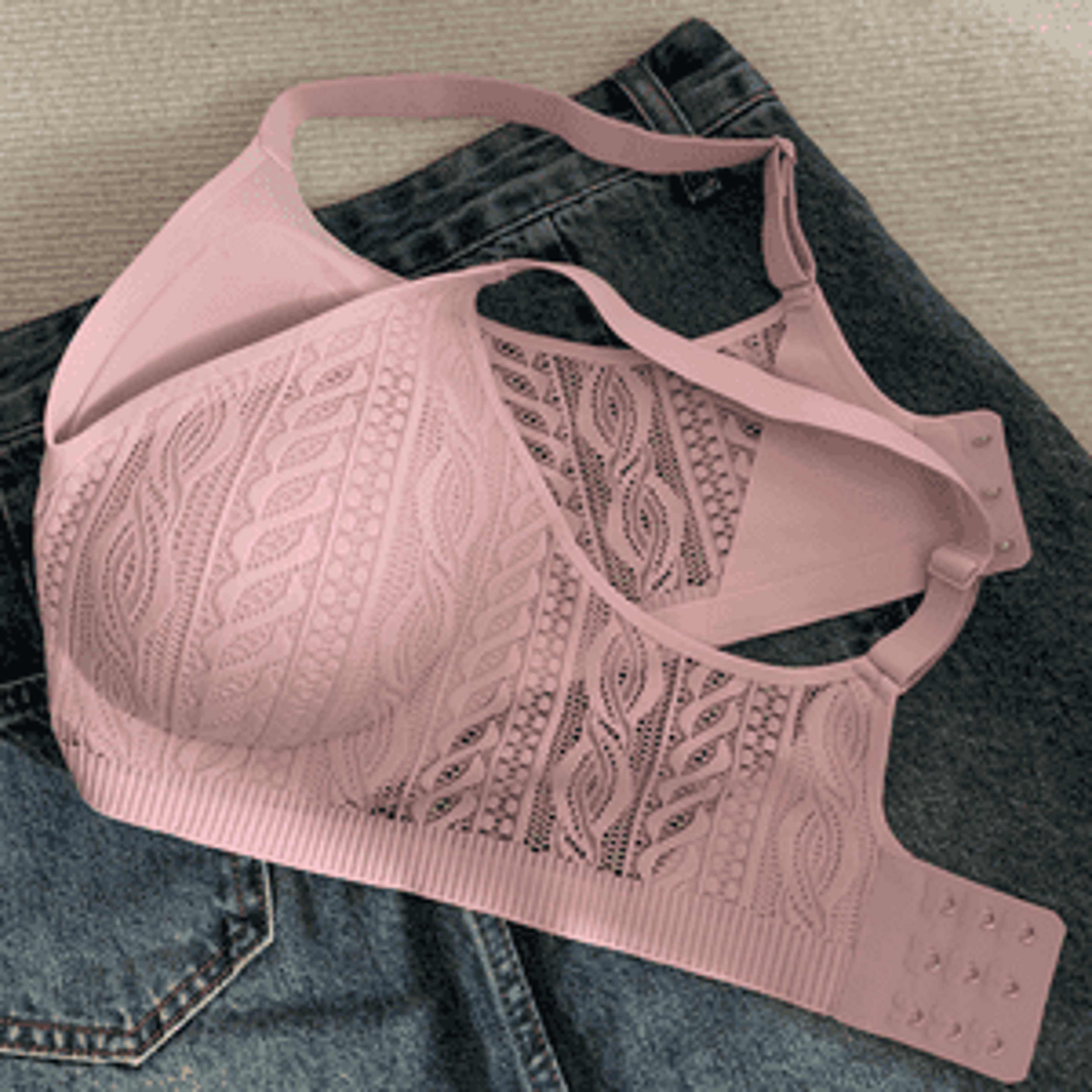 Wireless Lace Bra for Women – Seamless Support Push Up Bralette for Large Chest Comfort – view 9