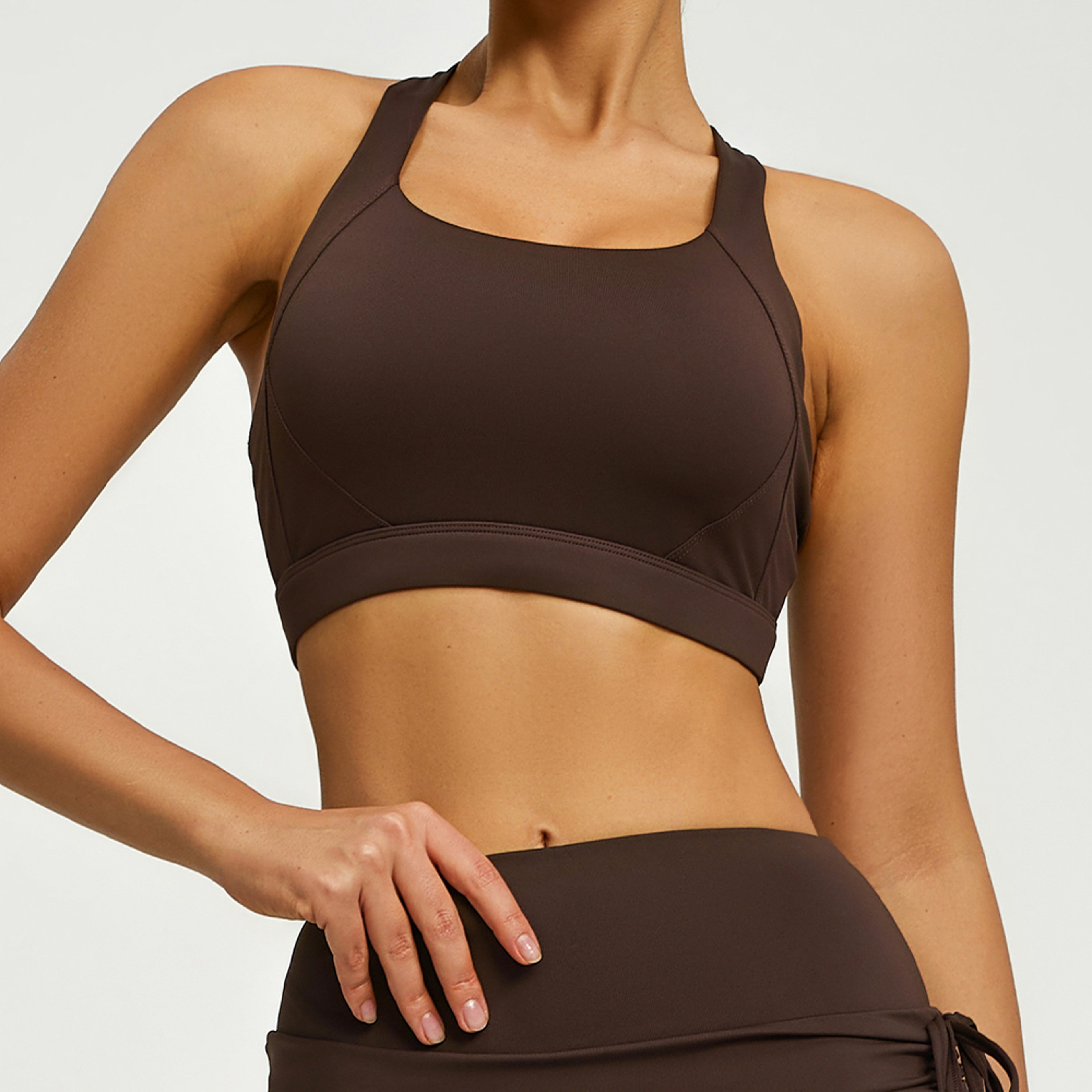 Cross Back Yoga Bra with Removable Pads for Women – view 3
