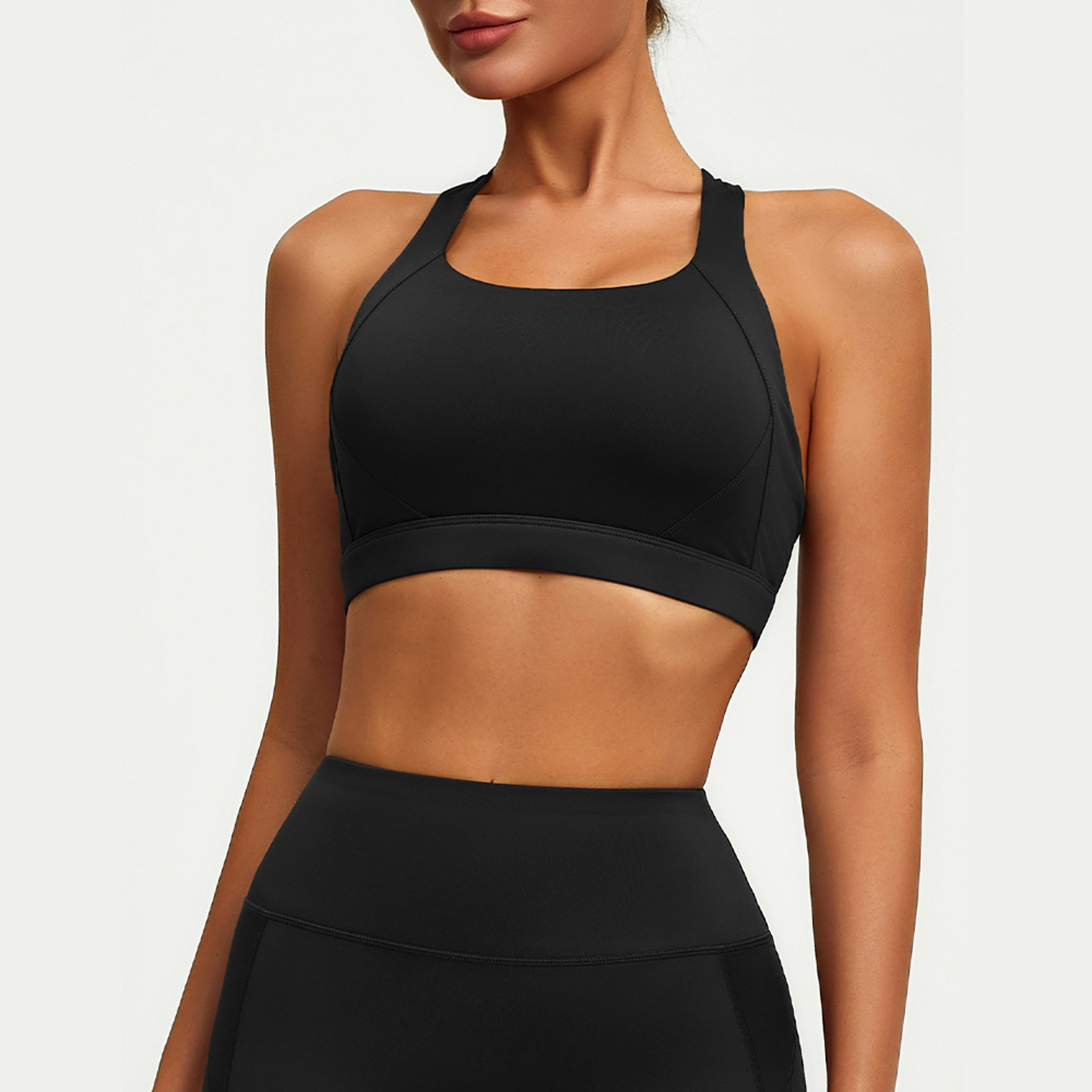 Cross Back Yoga Bra with Removable Pads for Women – view 7