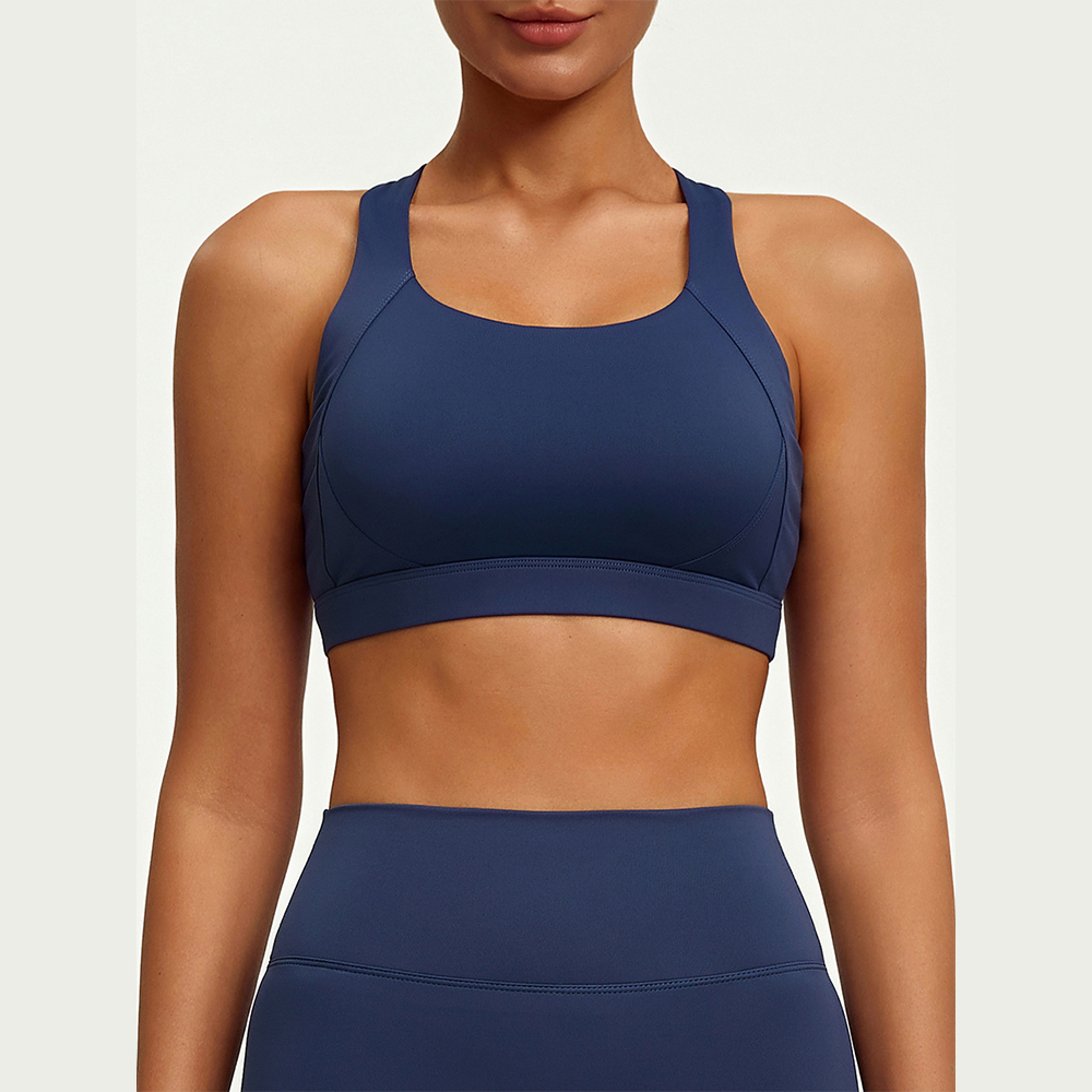 Cross Back Yoga Bra with Removable Pads for Women – view 9