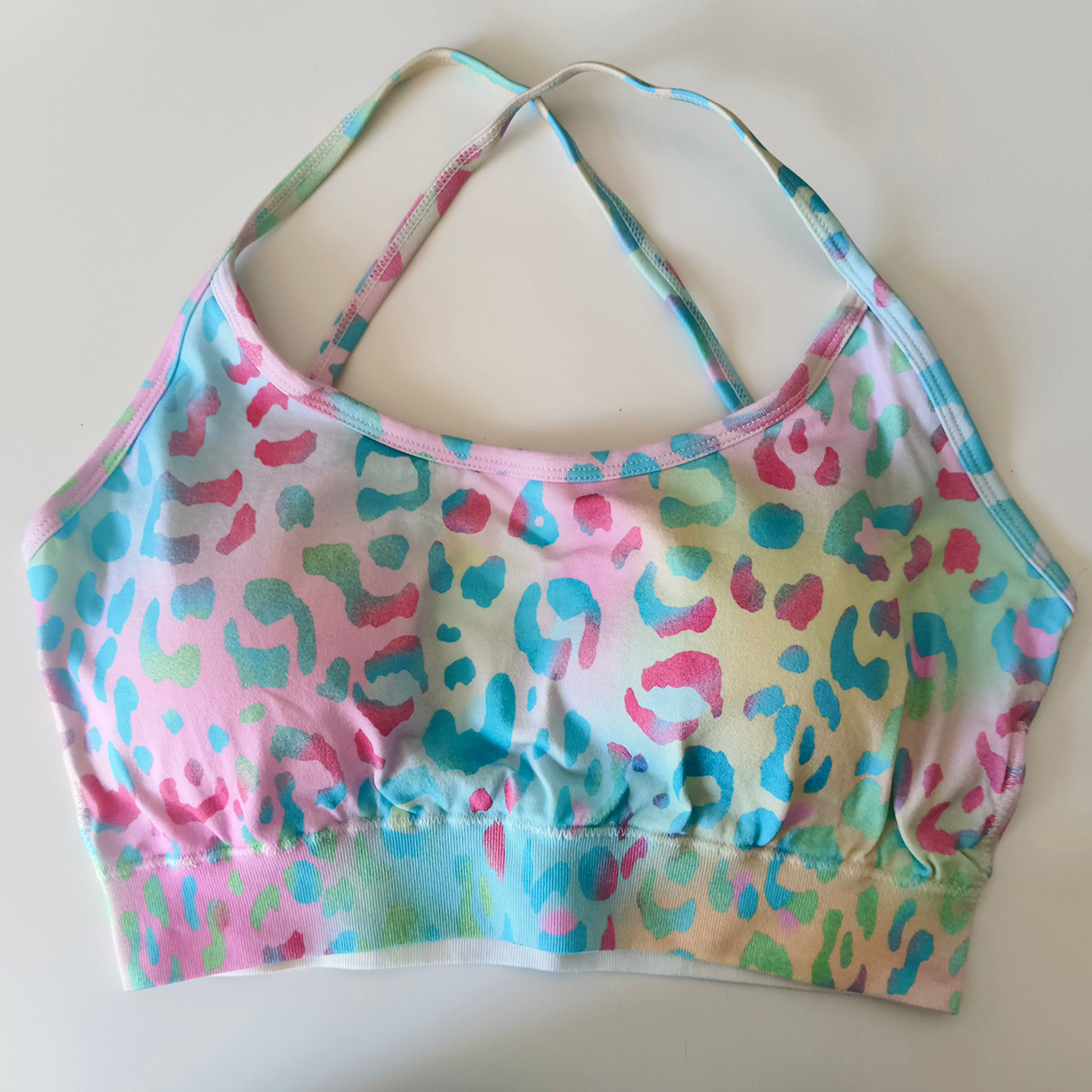 Floral Cross Back Seamless Yoga Bra Workout Crop Top – view 6