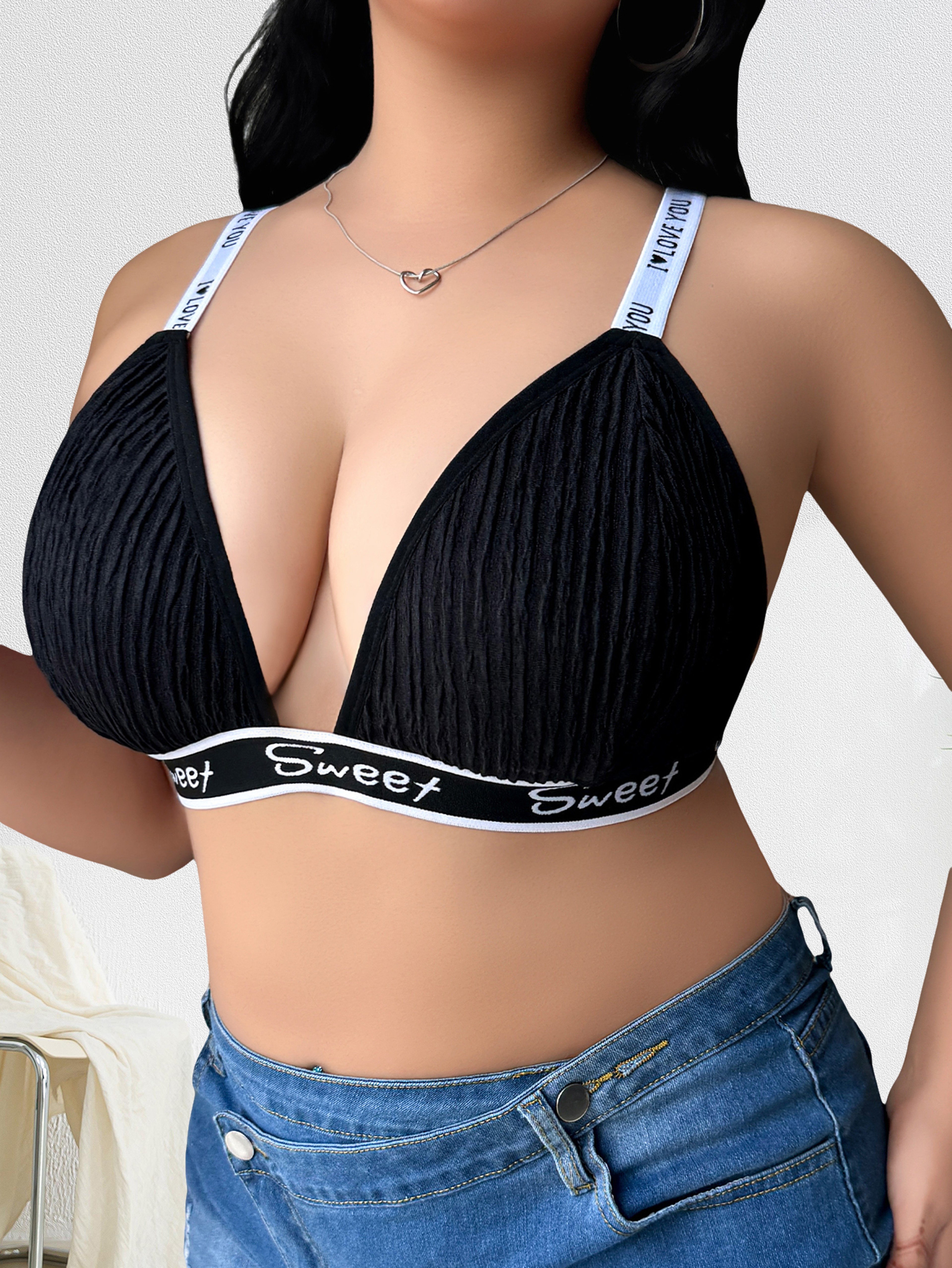 Plus Size Backless Cup Bra Breathable Sexy Lingerie 3
